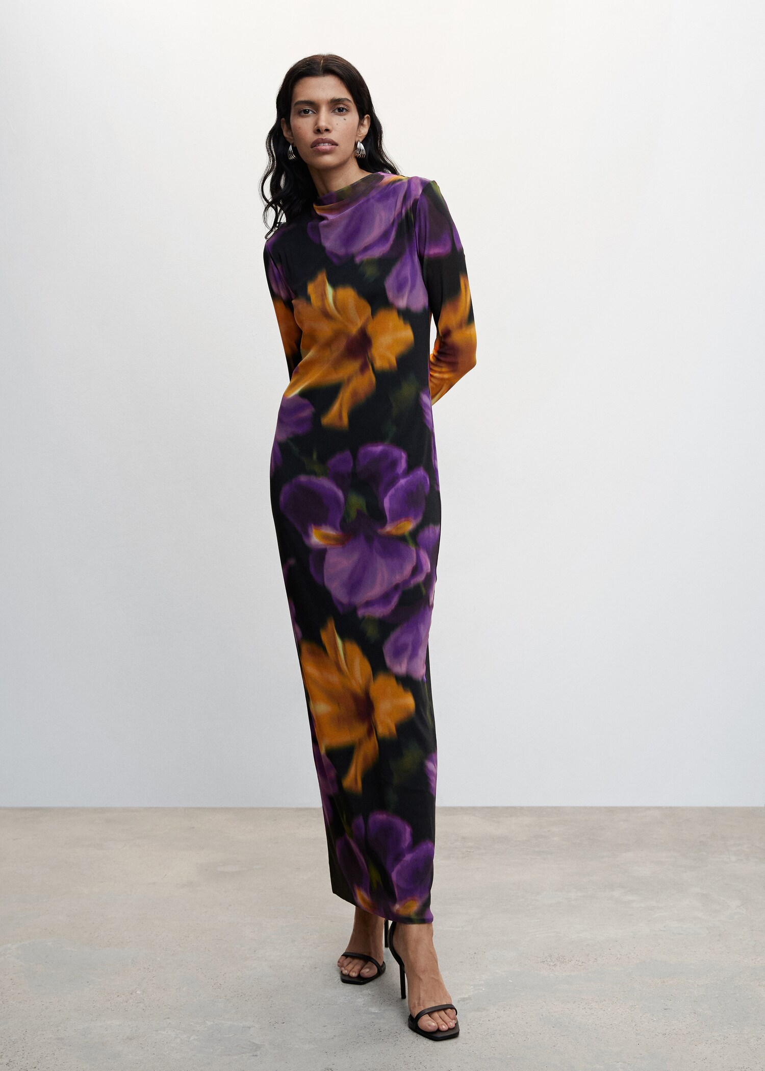 Vestido tul estampado floral - Plano general