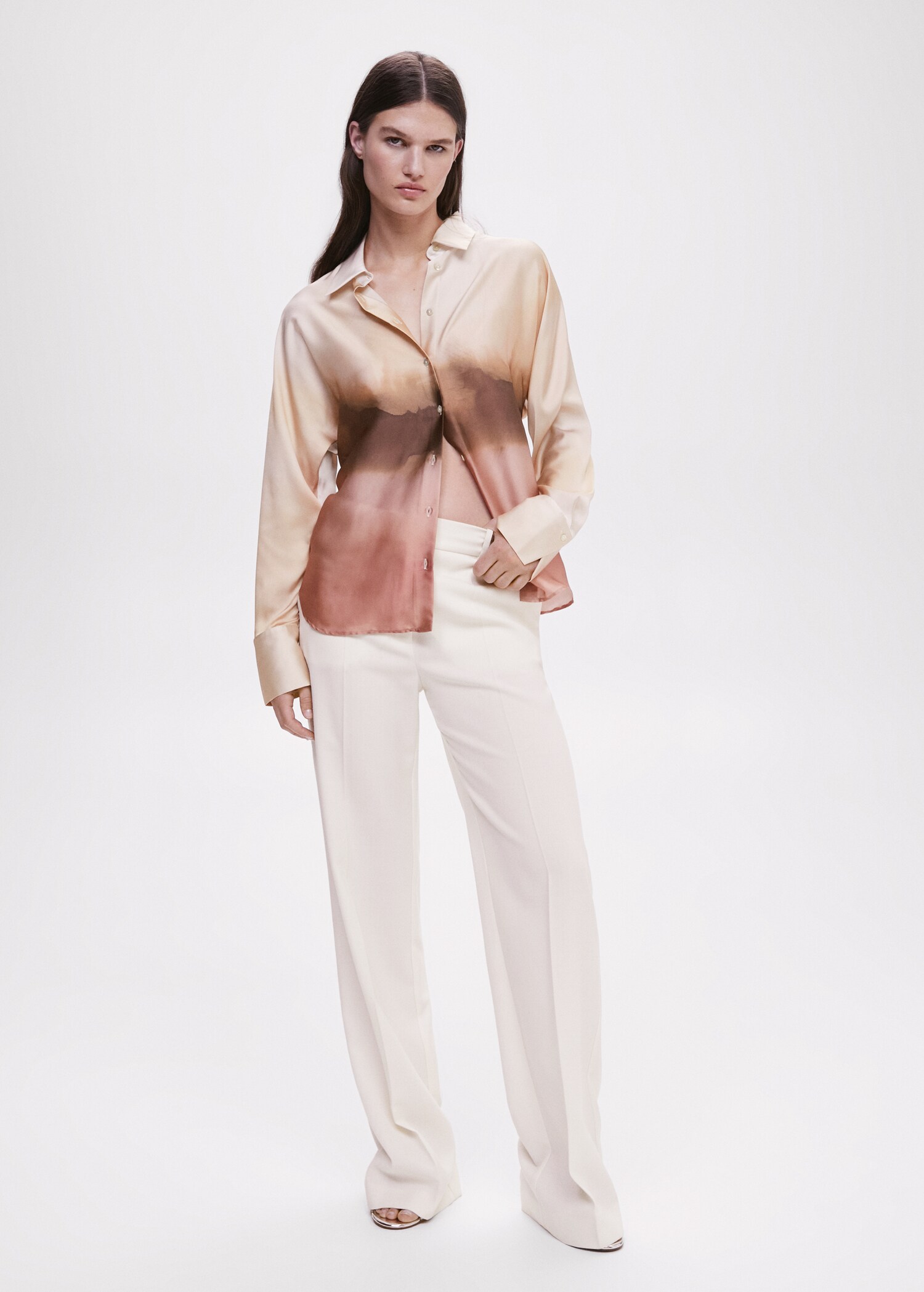 Chemise satin effet tie and dye - Plan général
