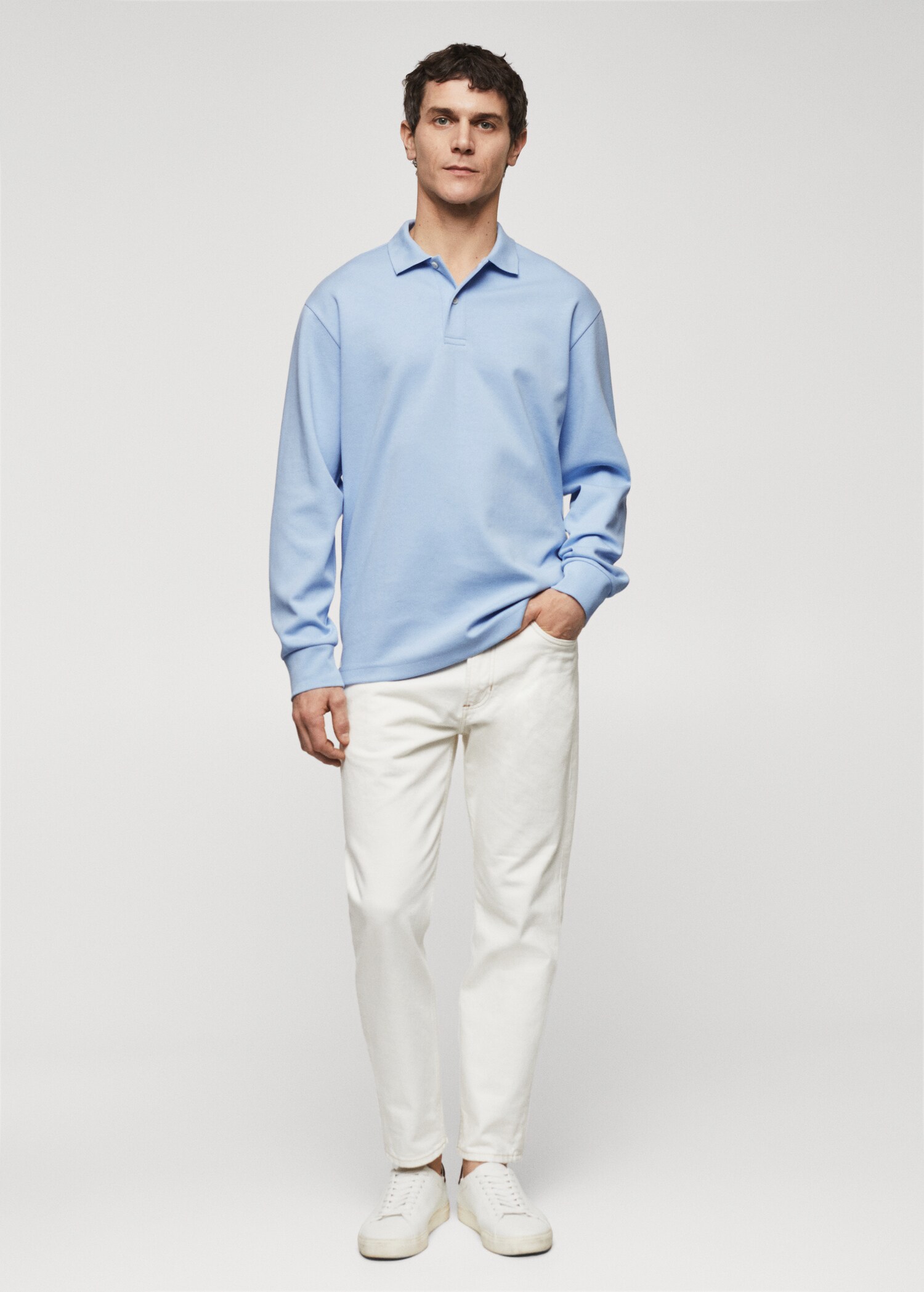 Long sleeves cotton polo - General plane