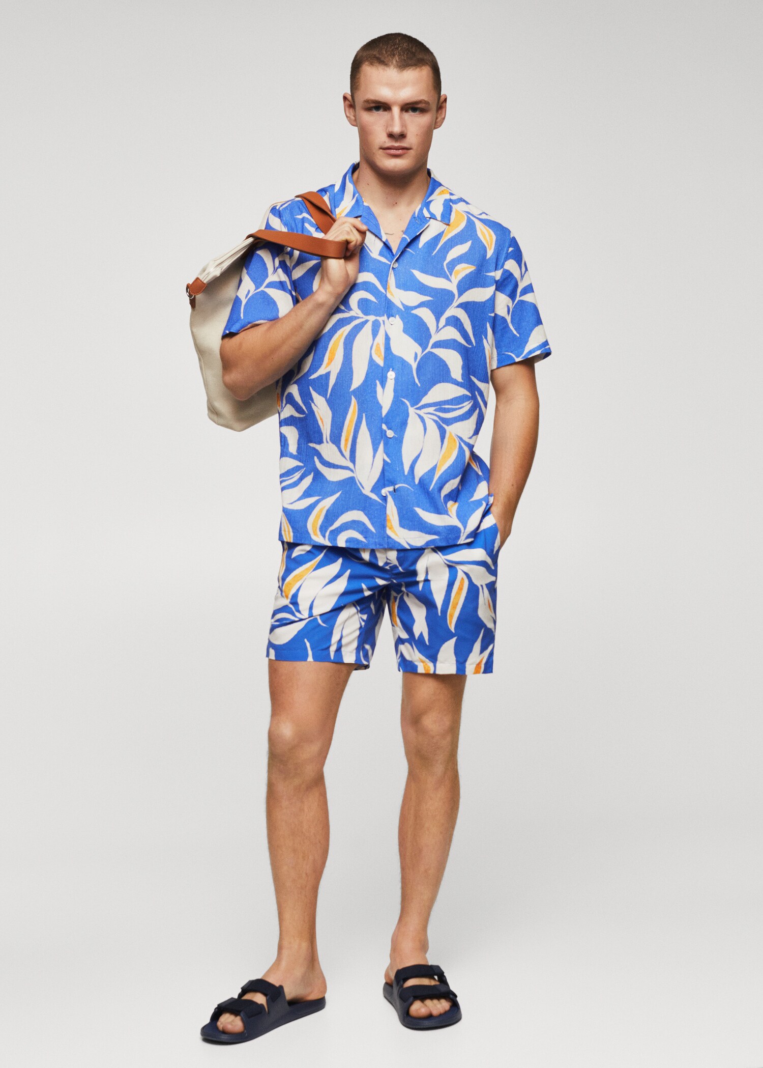 Hawaiian print cotton shirt - General plane