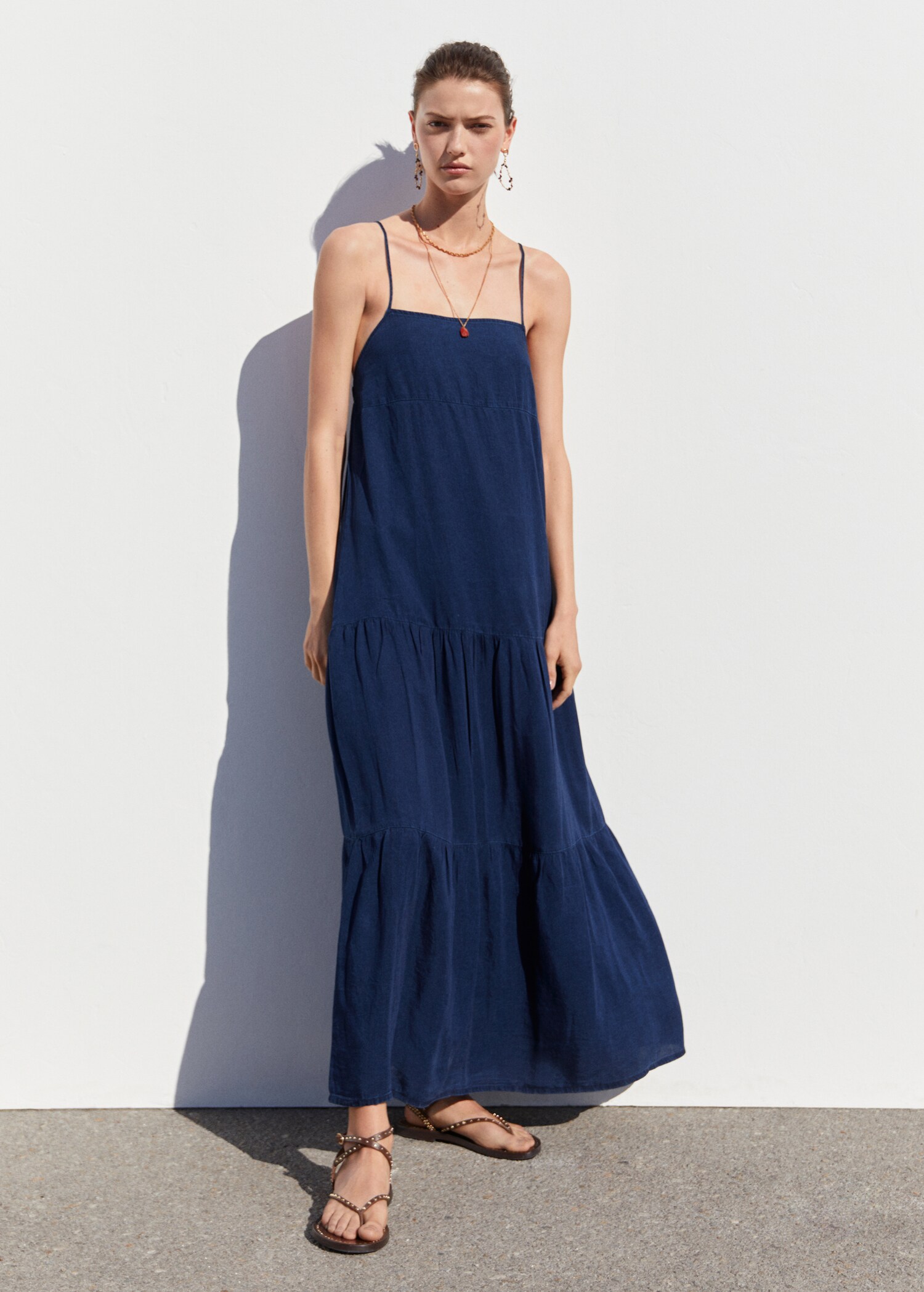 100% lyocell long dress - General plane