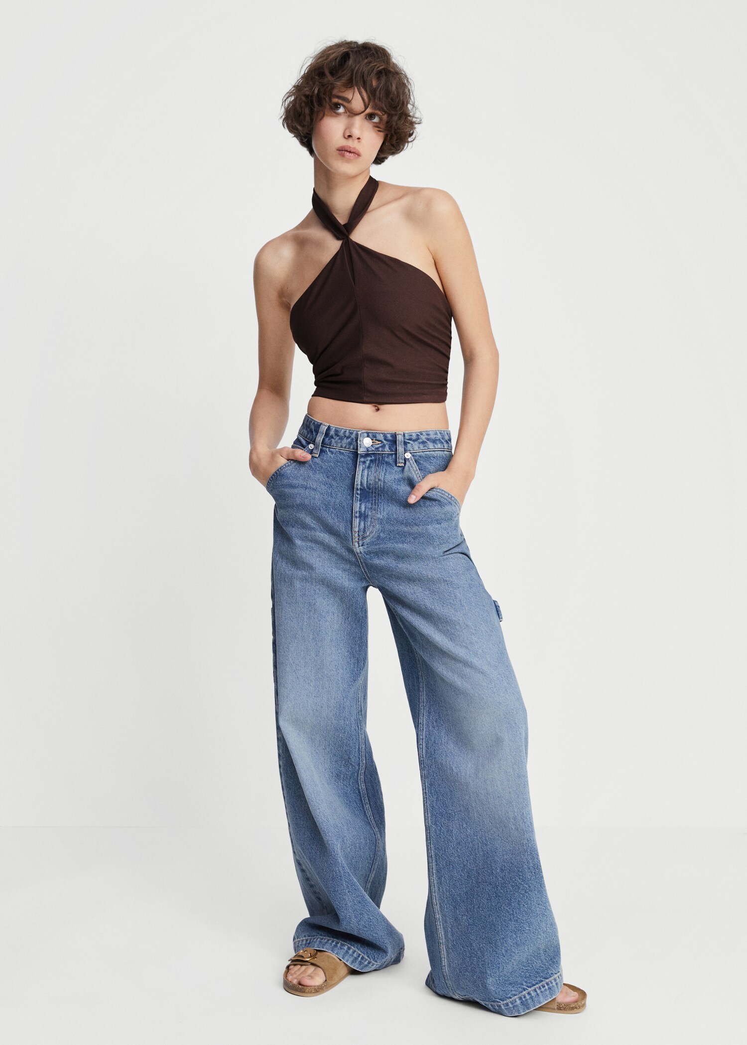 Crop top halter neck - General plane