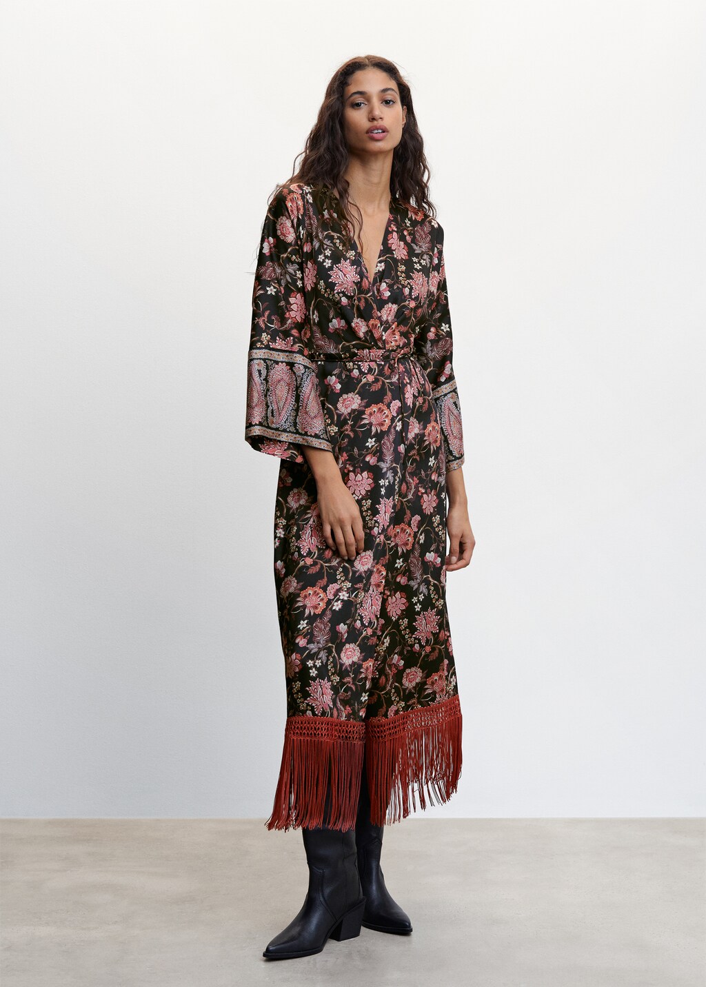 Fringed hem dress
