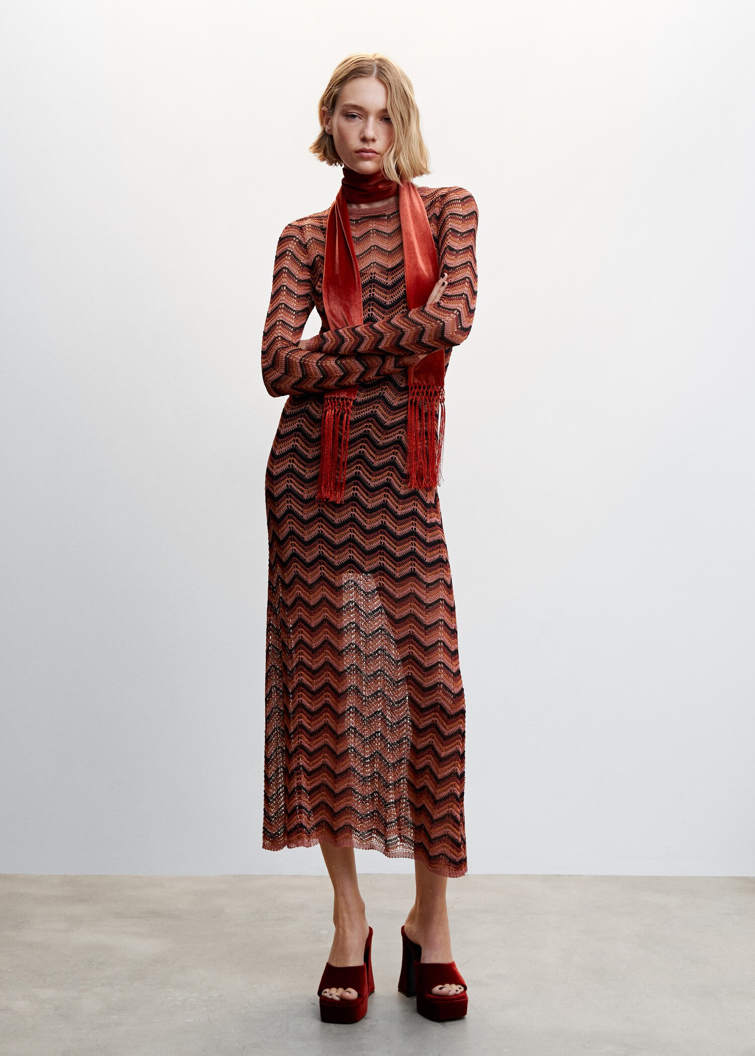 Lurex knitted dress - General plane