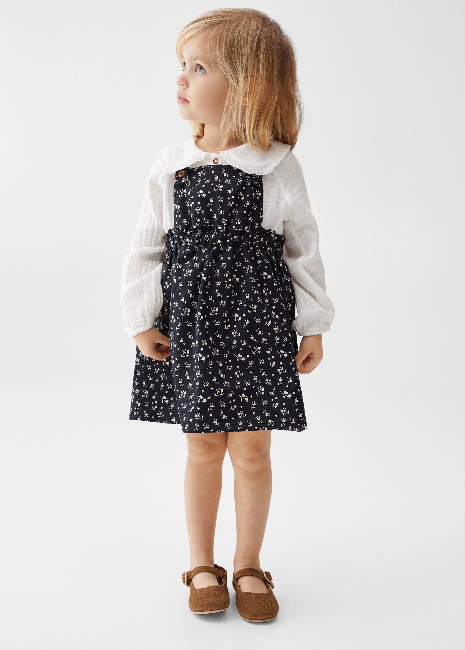 Baumwollbluse mit Babydoll-Kragen - Allgemeine Ansicht