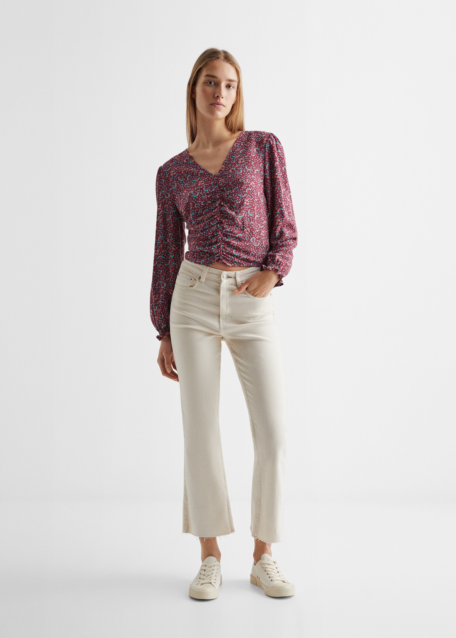 Ruched printed blouse - General plane