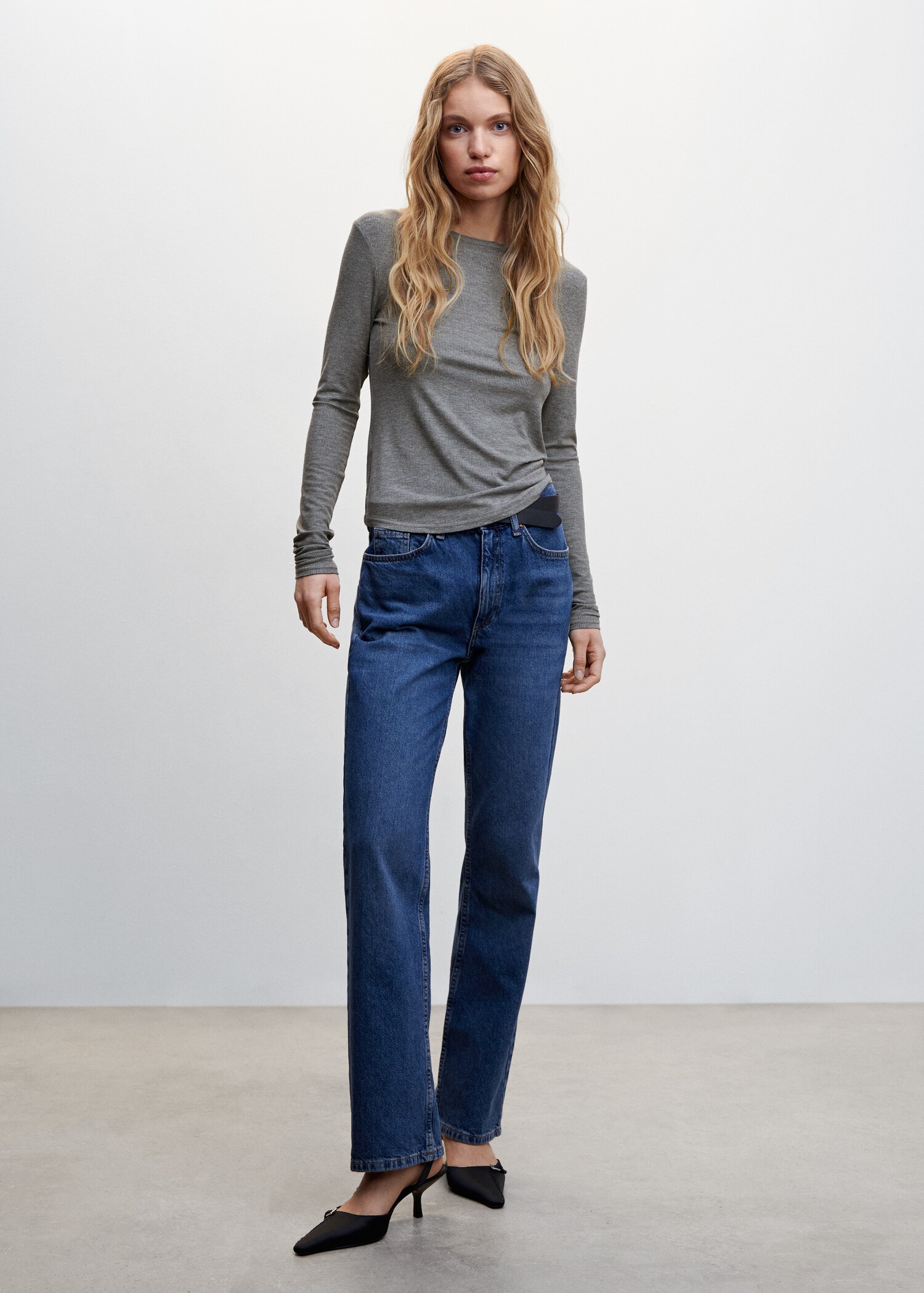Ribbed long-sleeved t-shirt - General plane