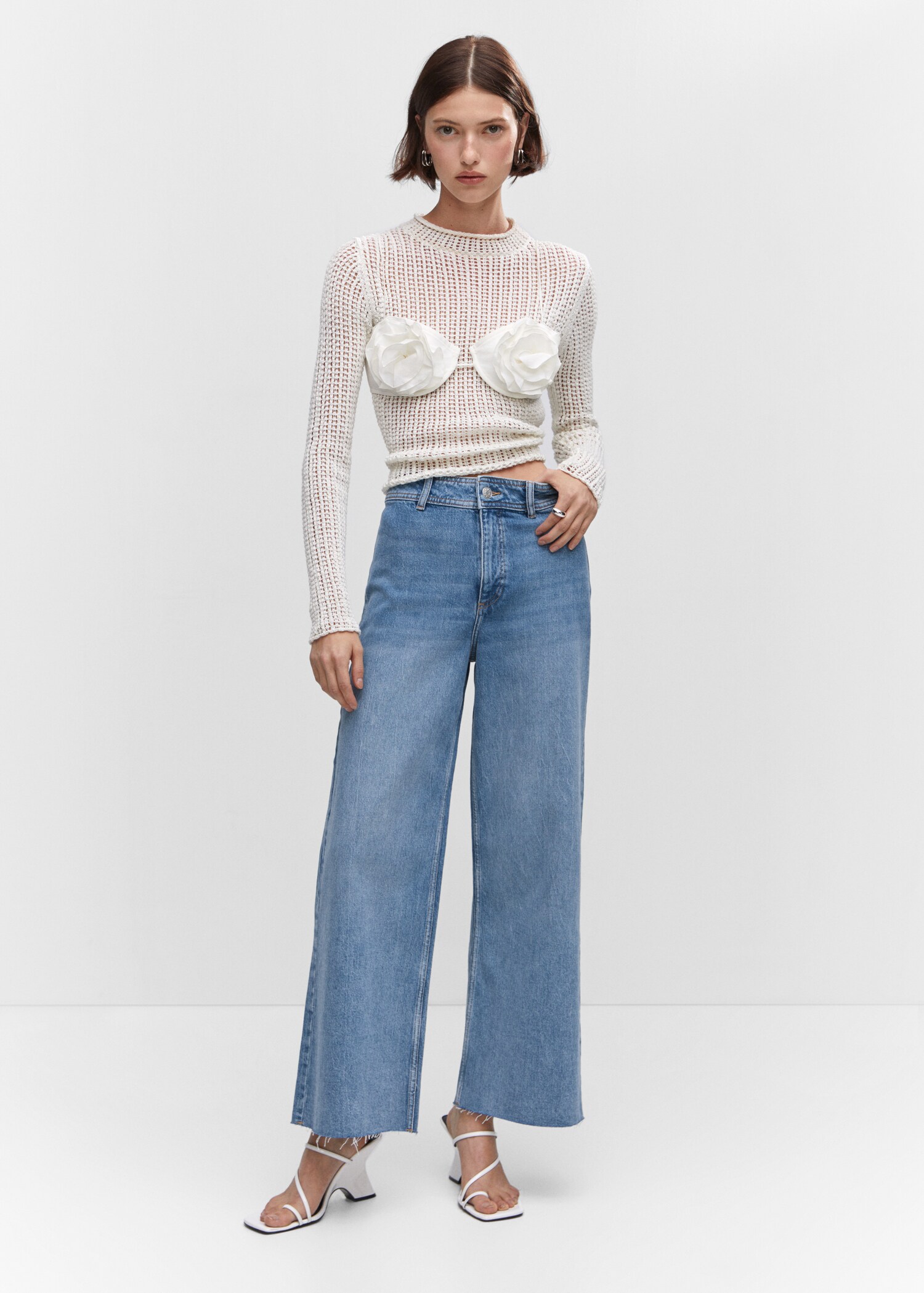 Jeans culotte tiro alto - Plano general