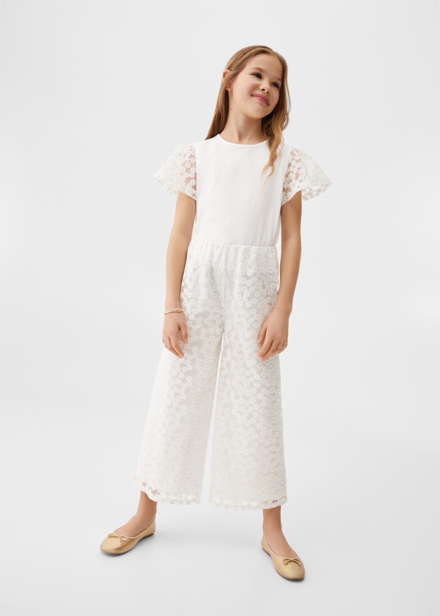 Culotte-Hose mit Blumenstickerei - Allgemeine Ansicht