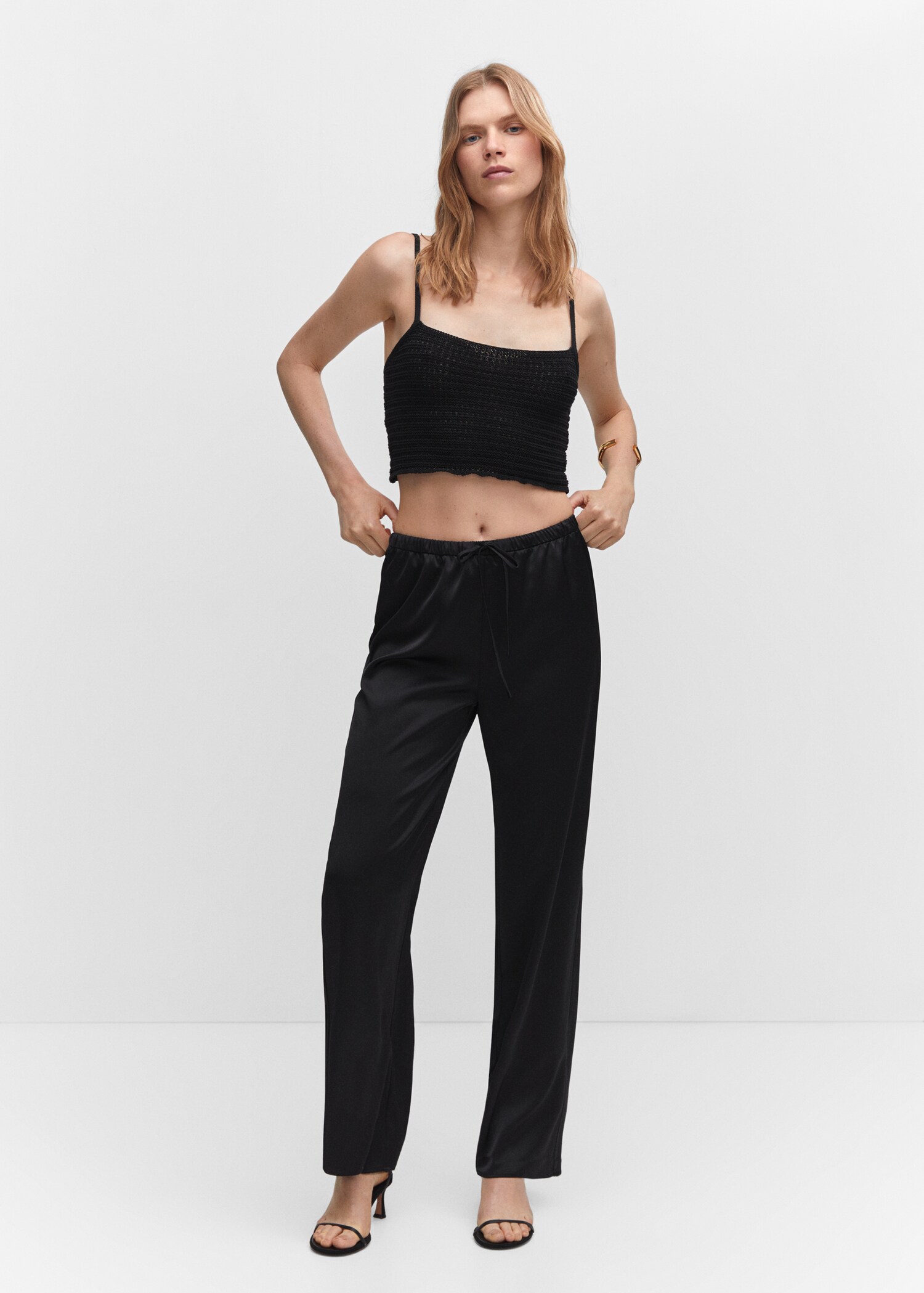 Satin palazzo trousers - General plane