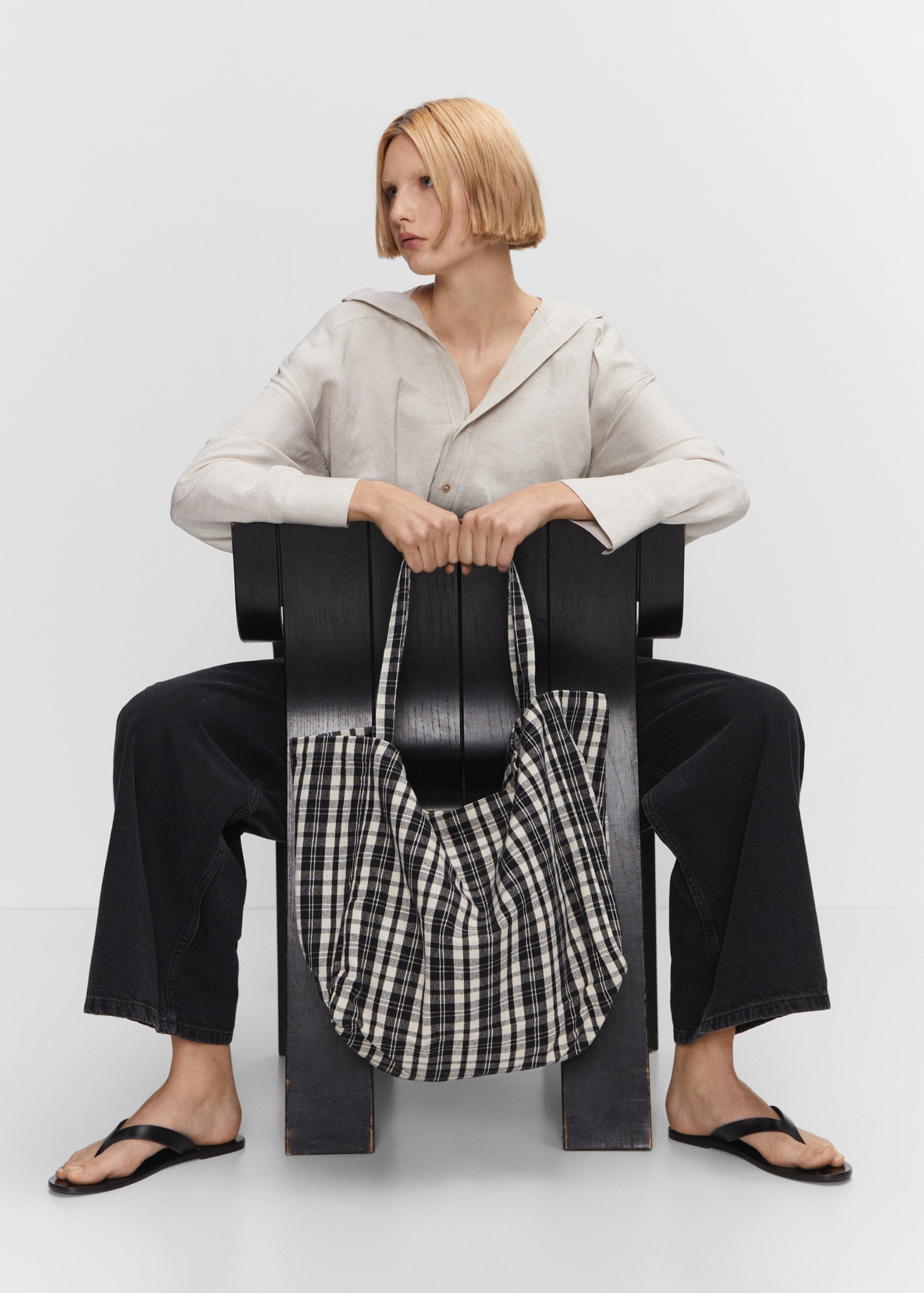 Bolso Shopper Burdeos Mango Bolso Shopper Vichy Mango Bolso