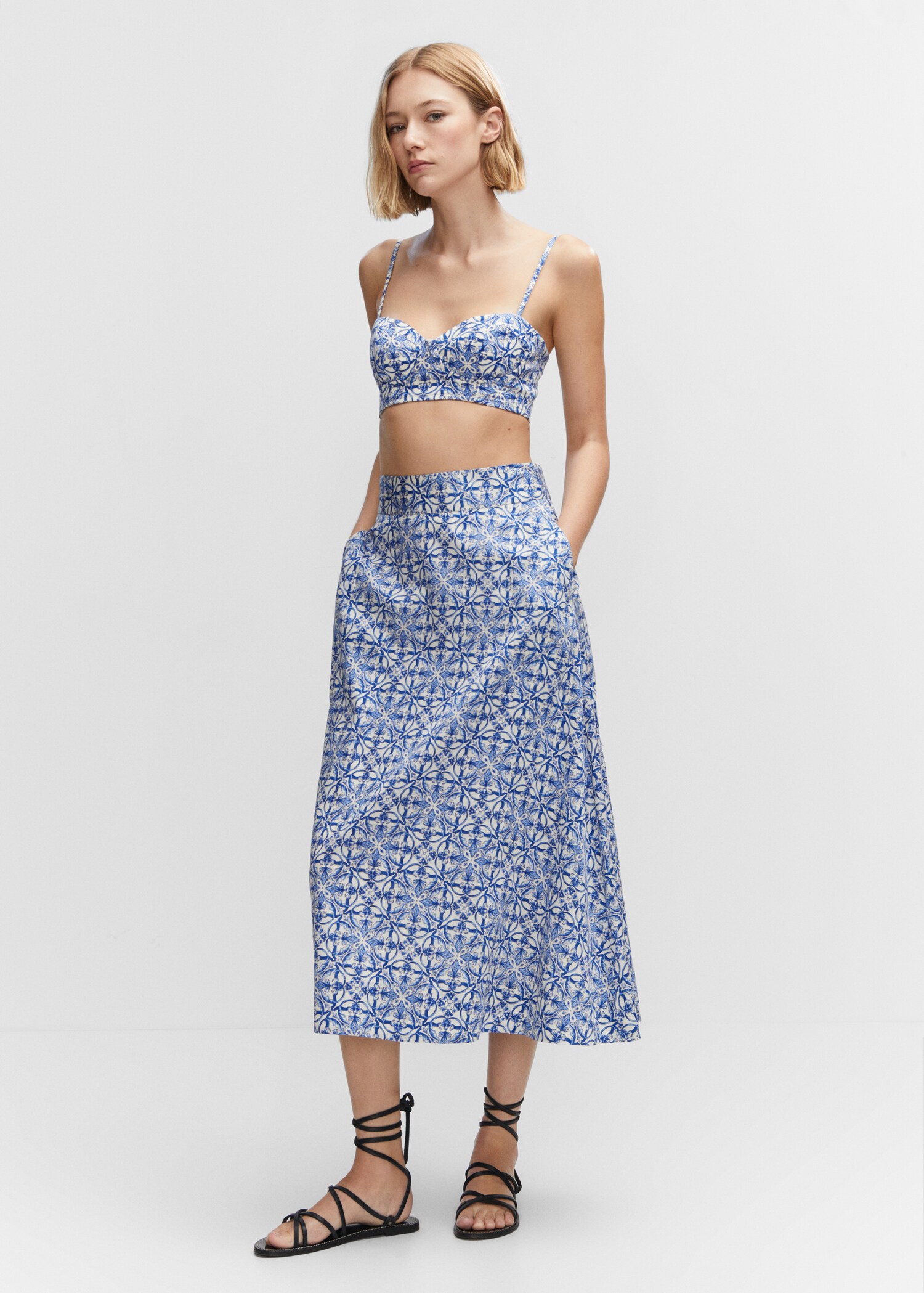 Printed midi skirt - General plane