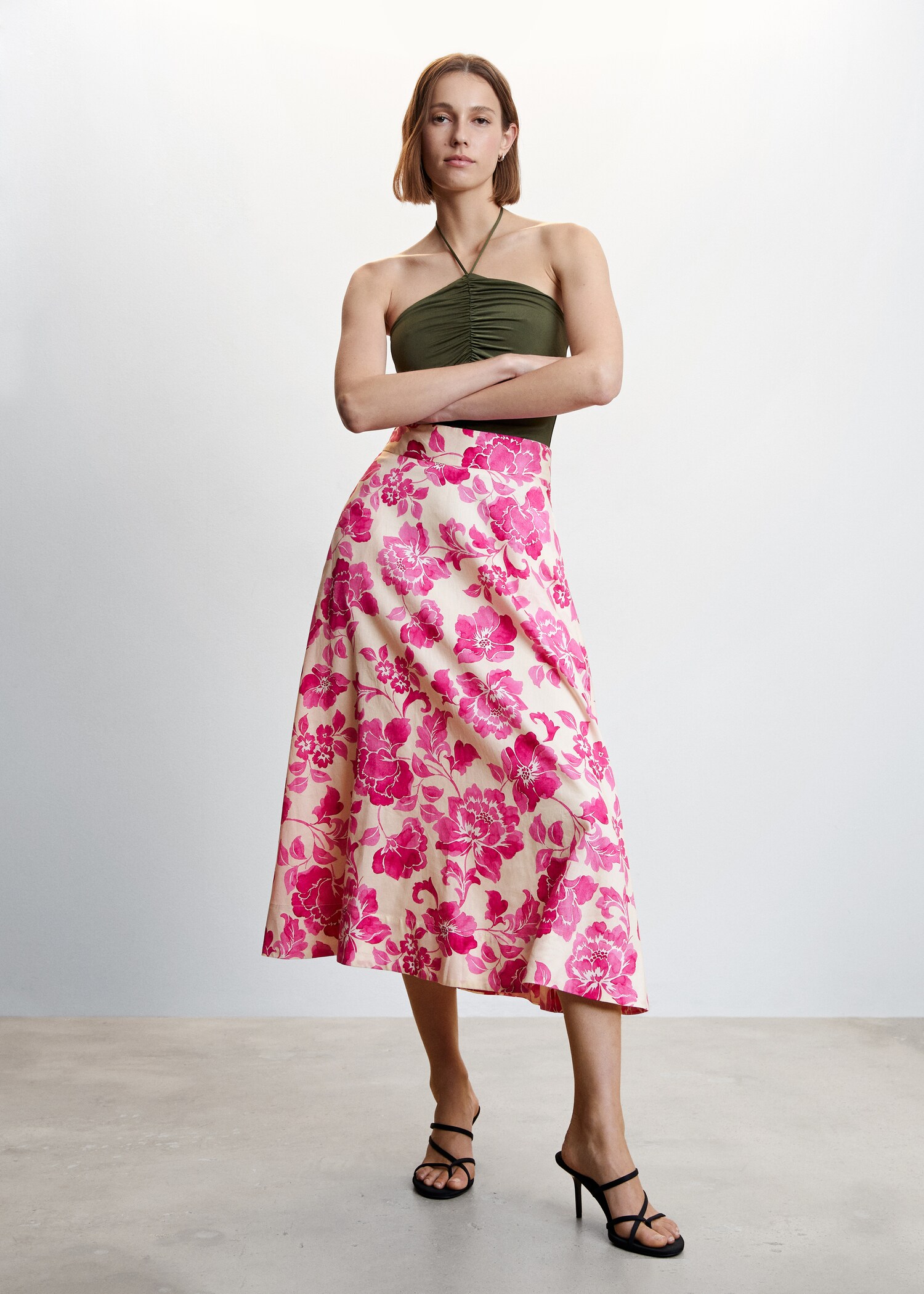 Printed midi skirt - General plane
