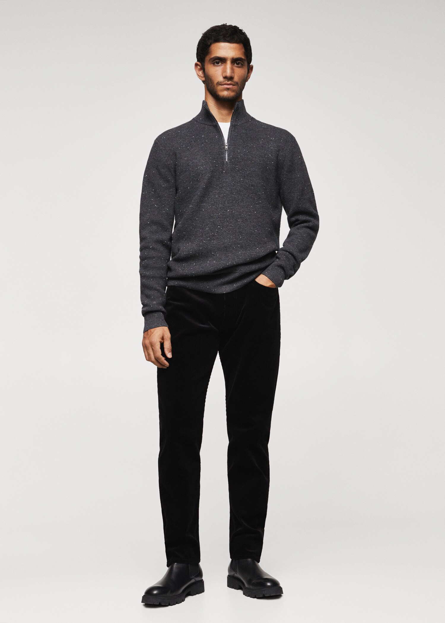 Wool zip neck jumper - General plane