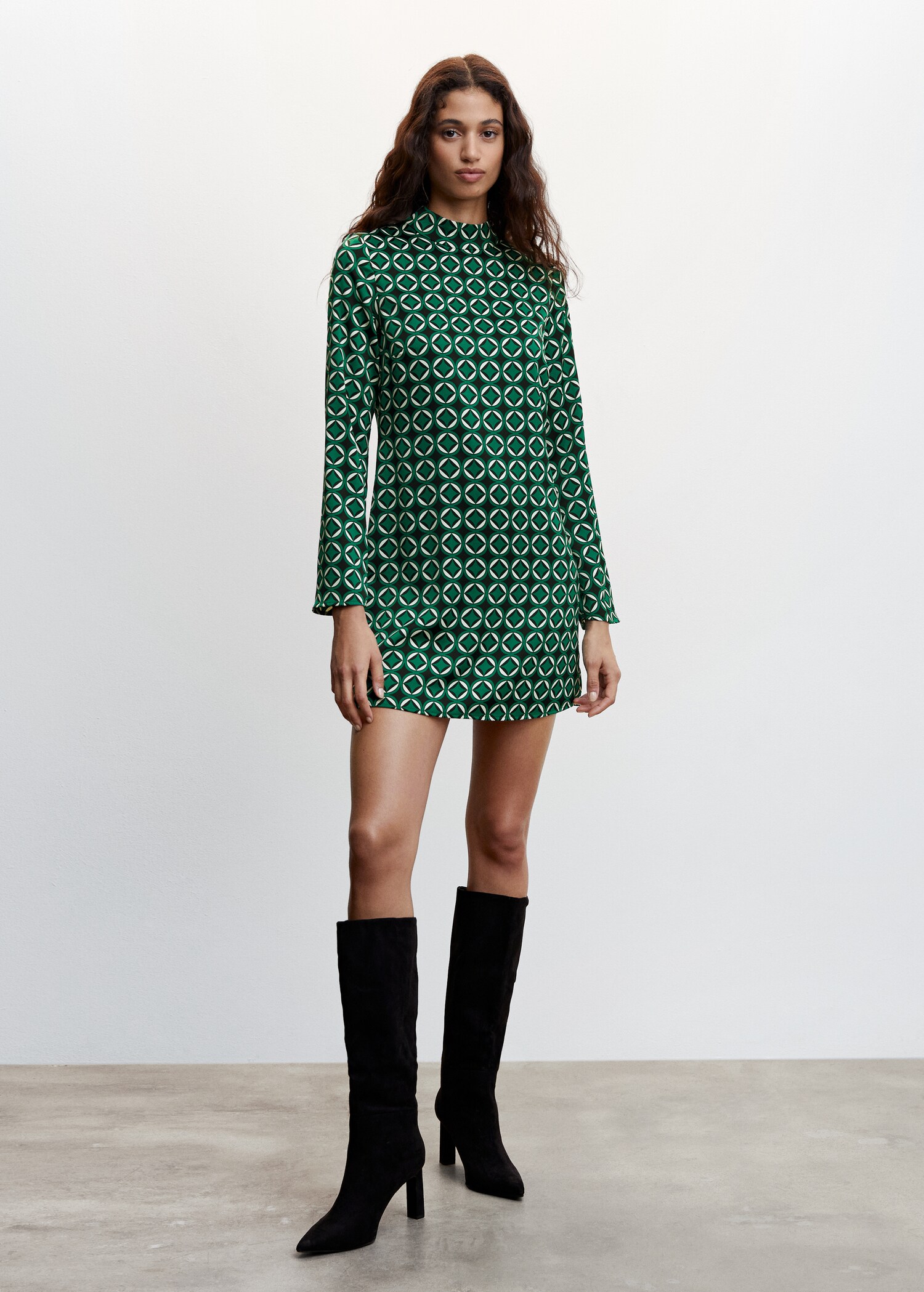 Vestido estampado retro - Plano general