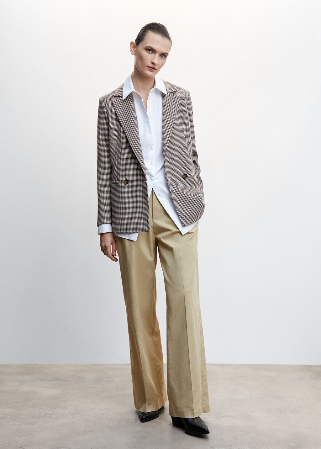 Wrap check suit jacket - Women | MANGO Syria Wrap check suit jacket - Women | MANGO Syria