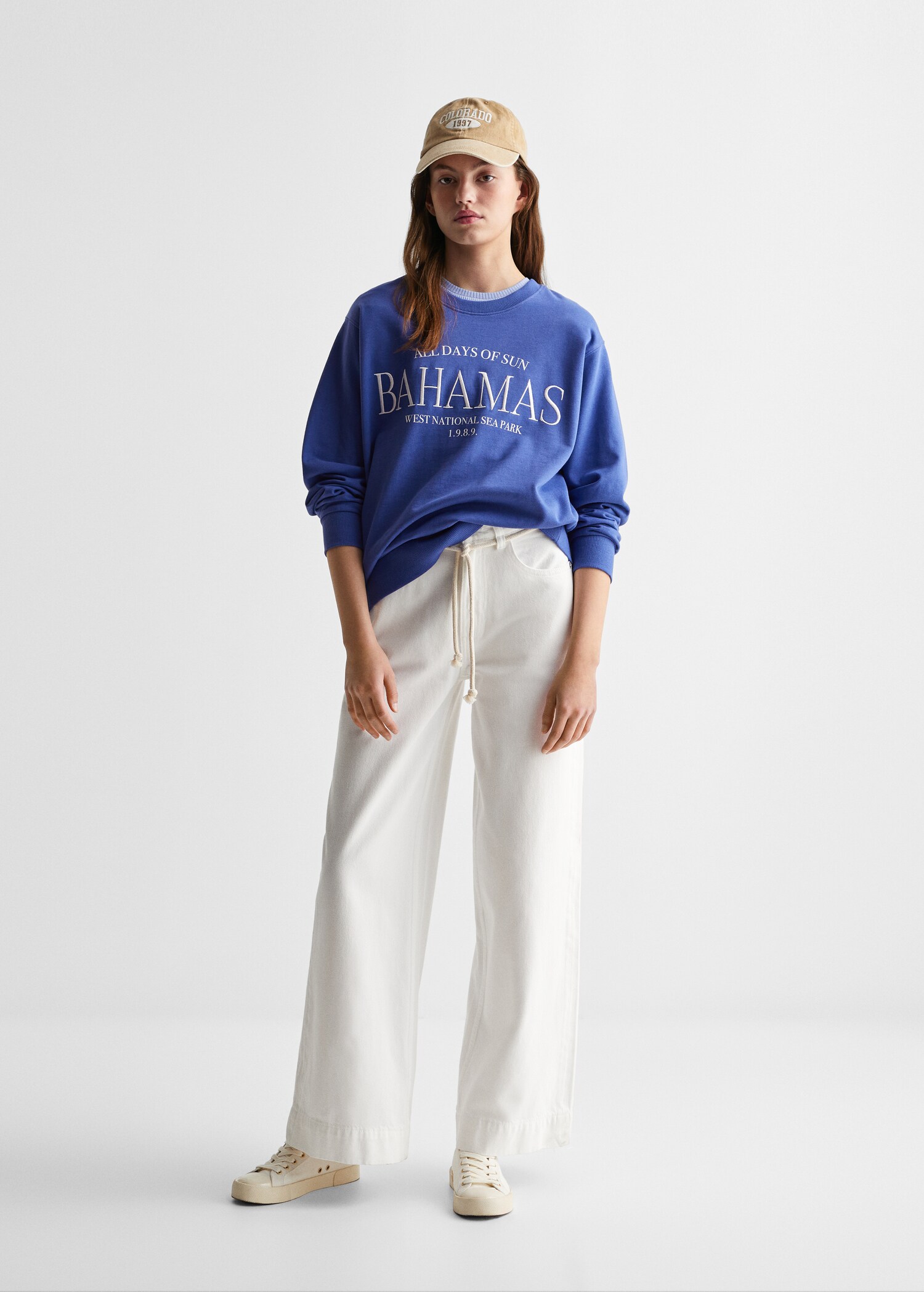 Embroidered Organic cotton embroidered sweatshirt - رؤية عامة