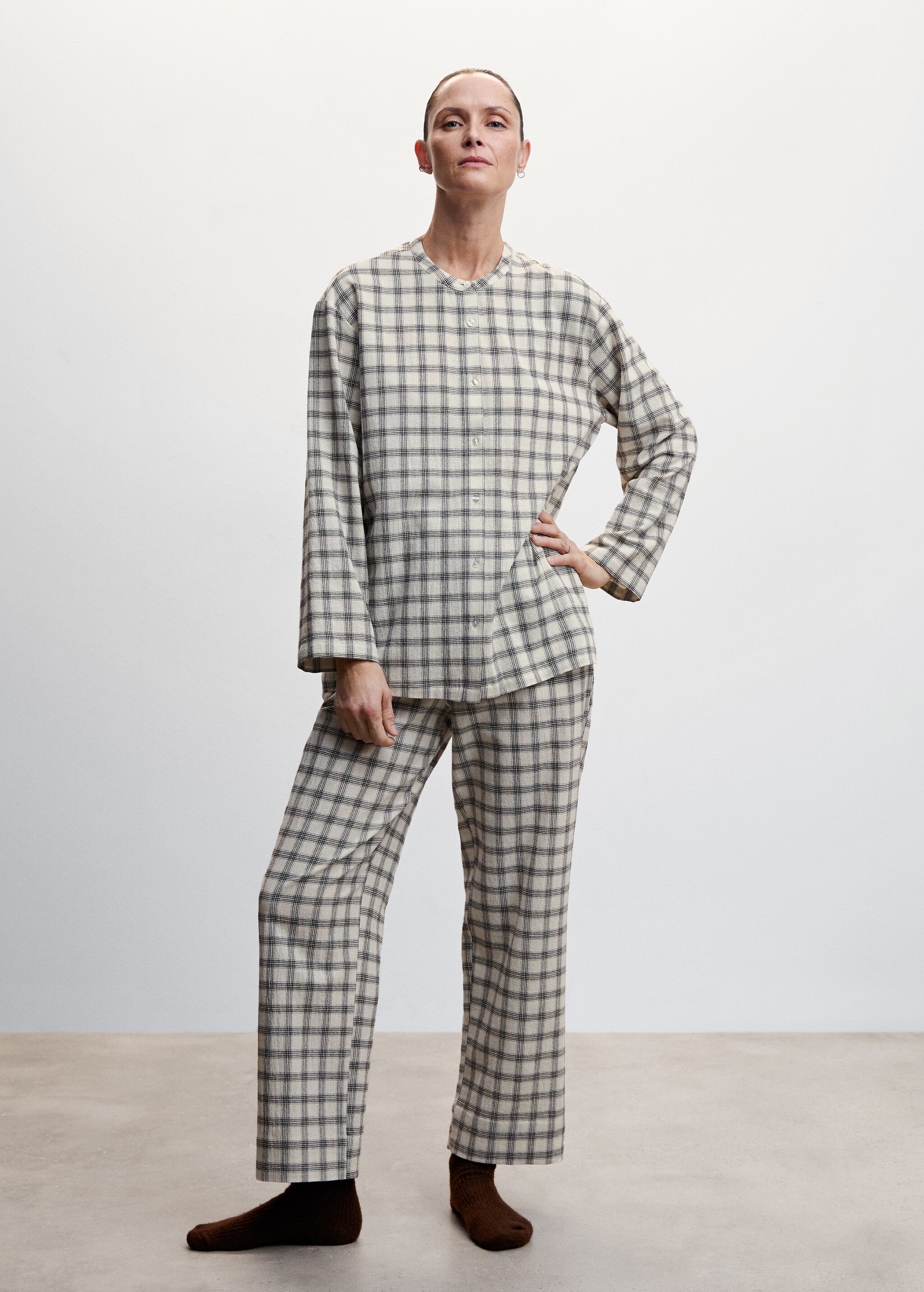 Flannel cotton pyjama trousers - General plane
