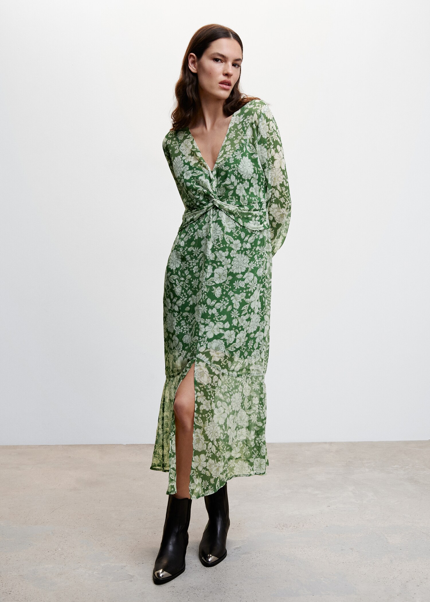Gemustertes Midi-Kleid - Allgemeine Ansicht
