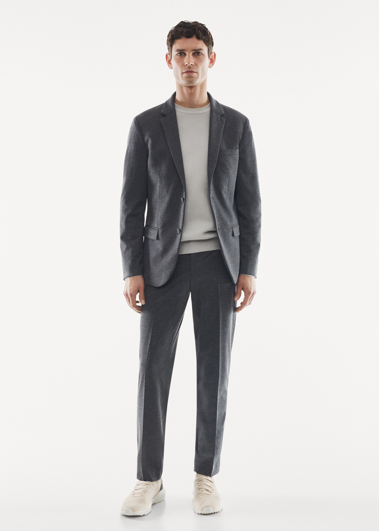Pantalon costume slim fit texturé - Plan général