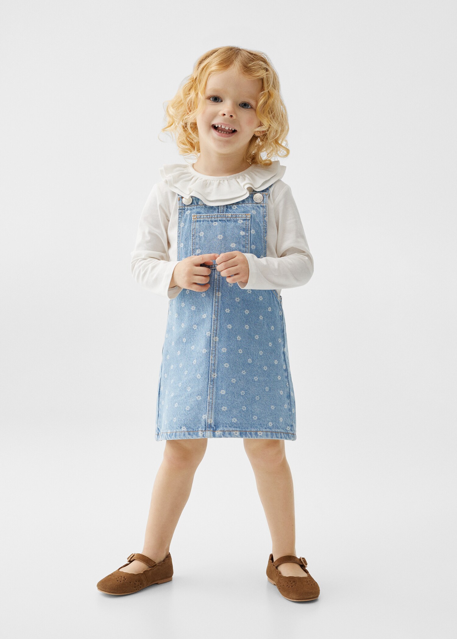 Printed denim overalls - General plane