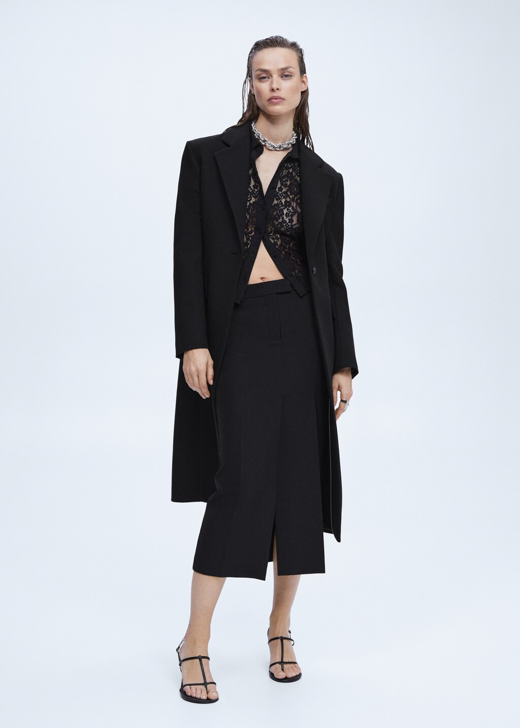 ✽✨スター地紋　モダンな長襦袢✨✽ Dress with side slits and metallic detail - Women | MANGO USA