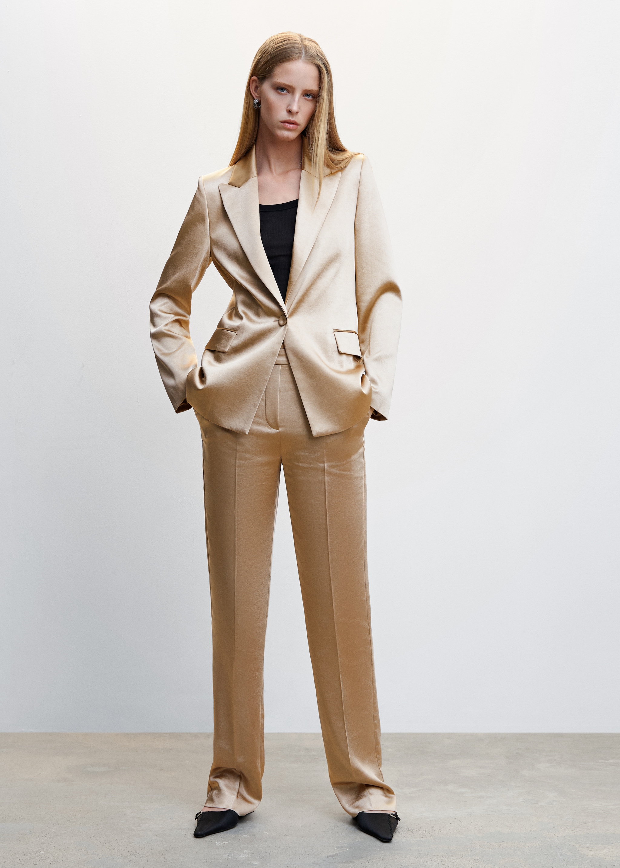 Satin-finish suit jacket MANGO Pakistan - Main Image