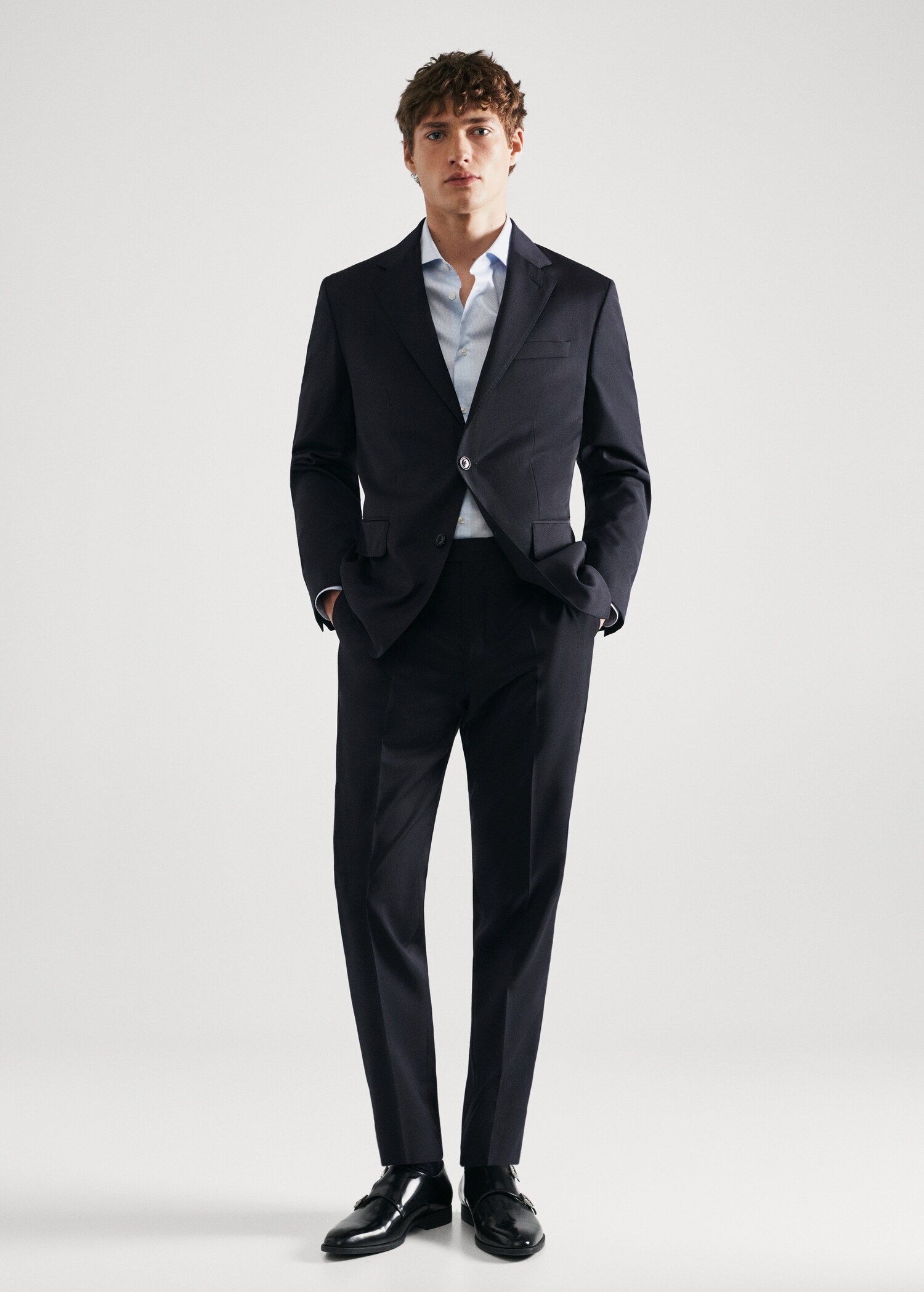 Костюмная рубашка slim fit в мелкую клетку - Общий план