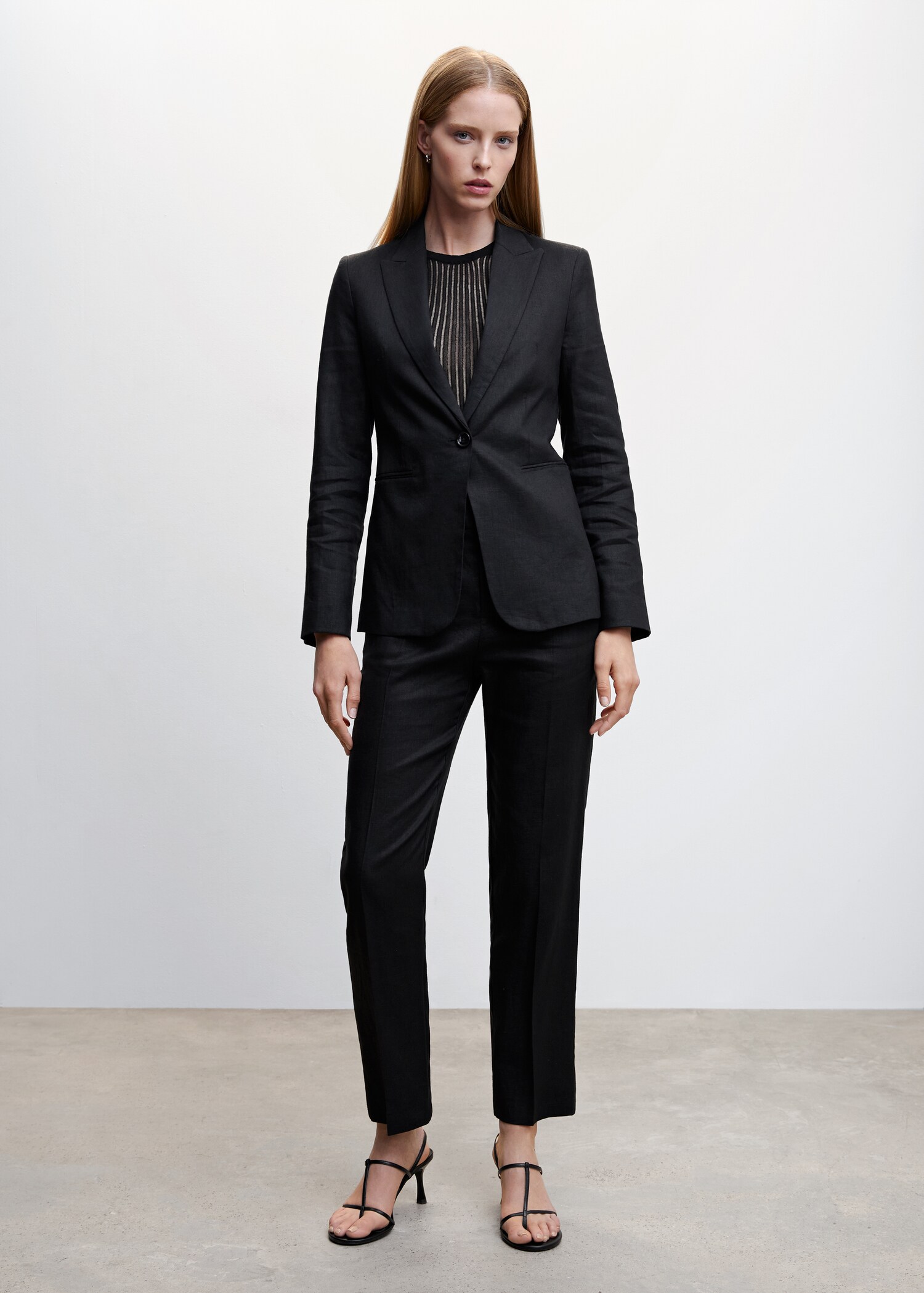 Blazer suit 100% linen - General plane