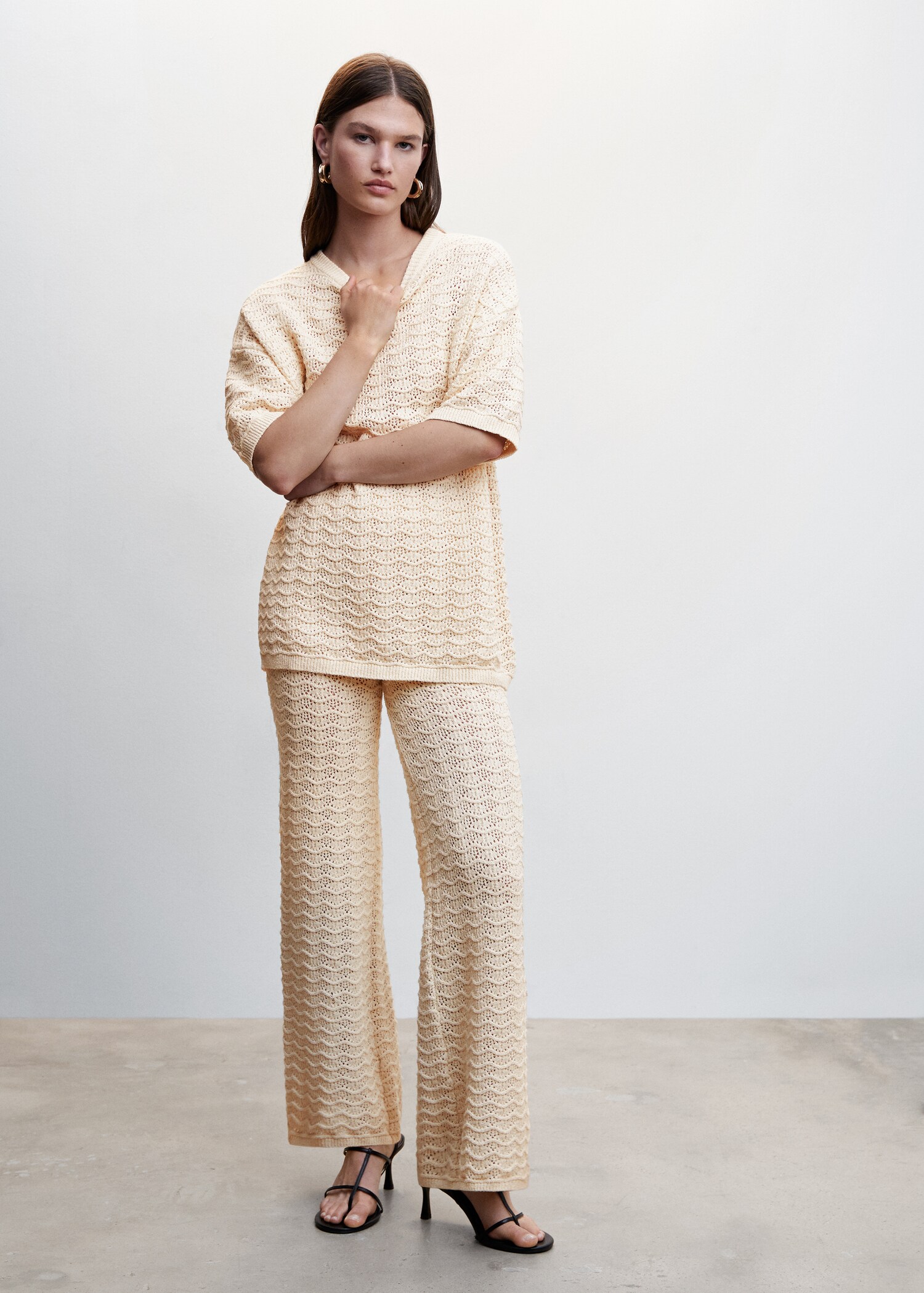 Knitted palazzo trousers - General plane