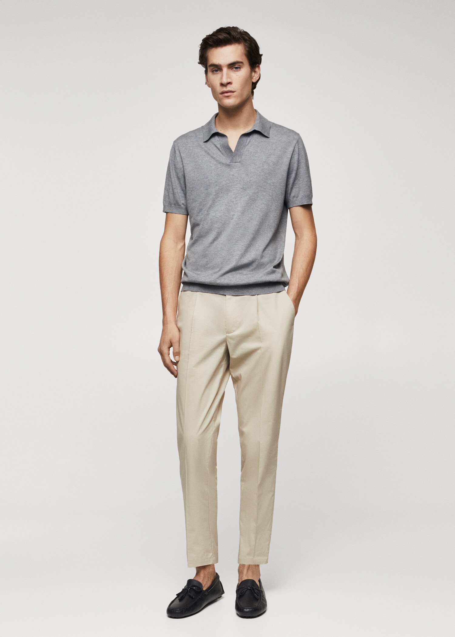 Fine-knit polo shirt - General plane