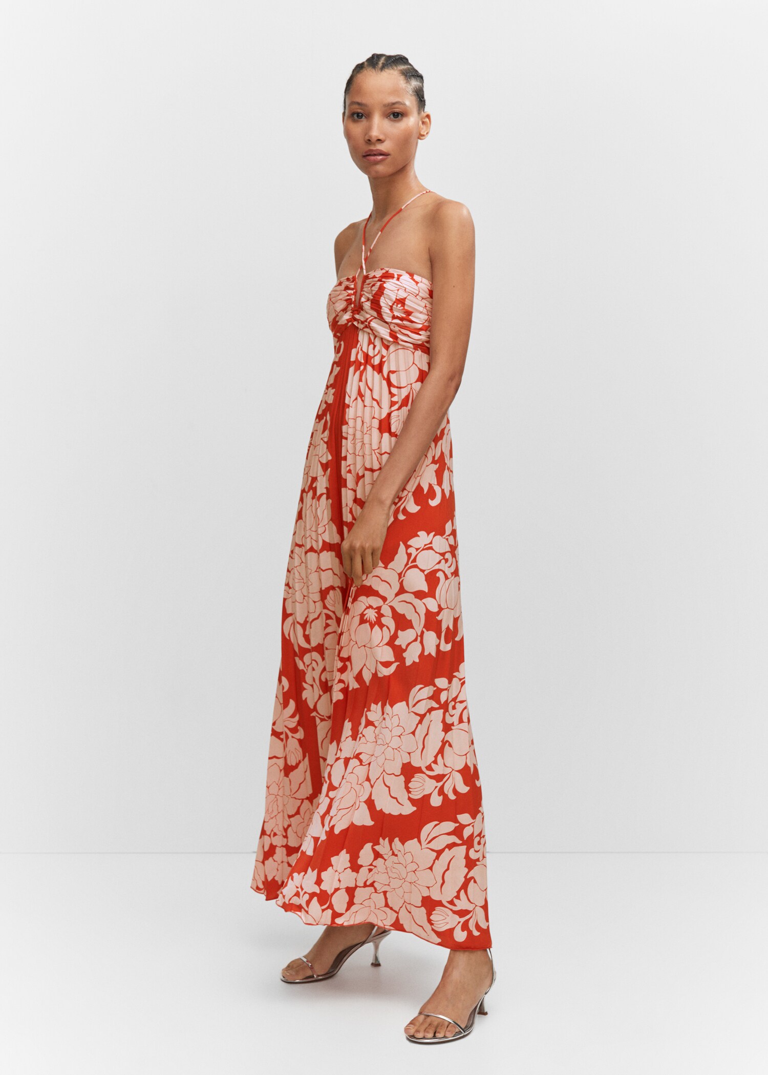 Pleated halter neck dress - General plane