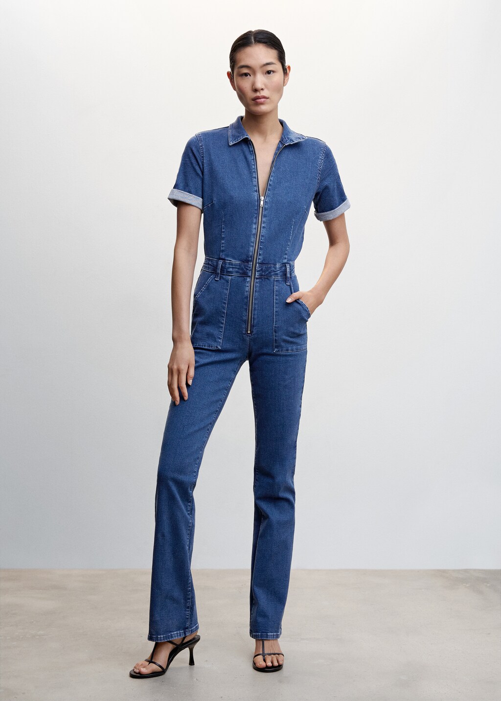Combinaison jean fermeture Eclair Femme MANGO Cote d Ivoire