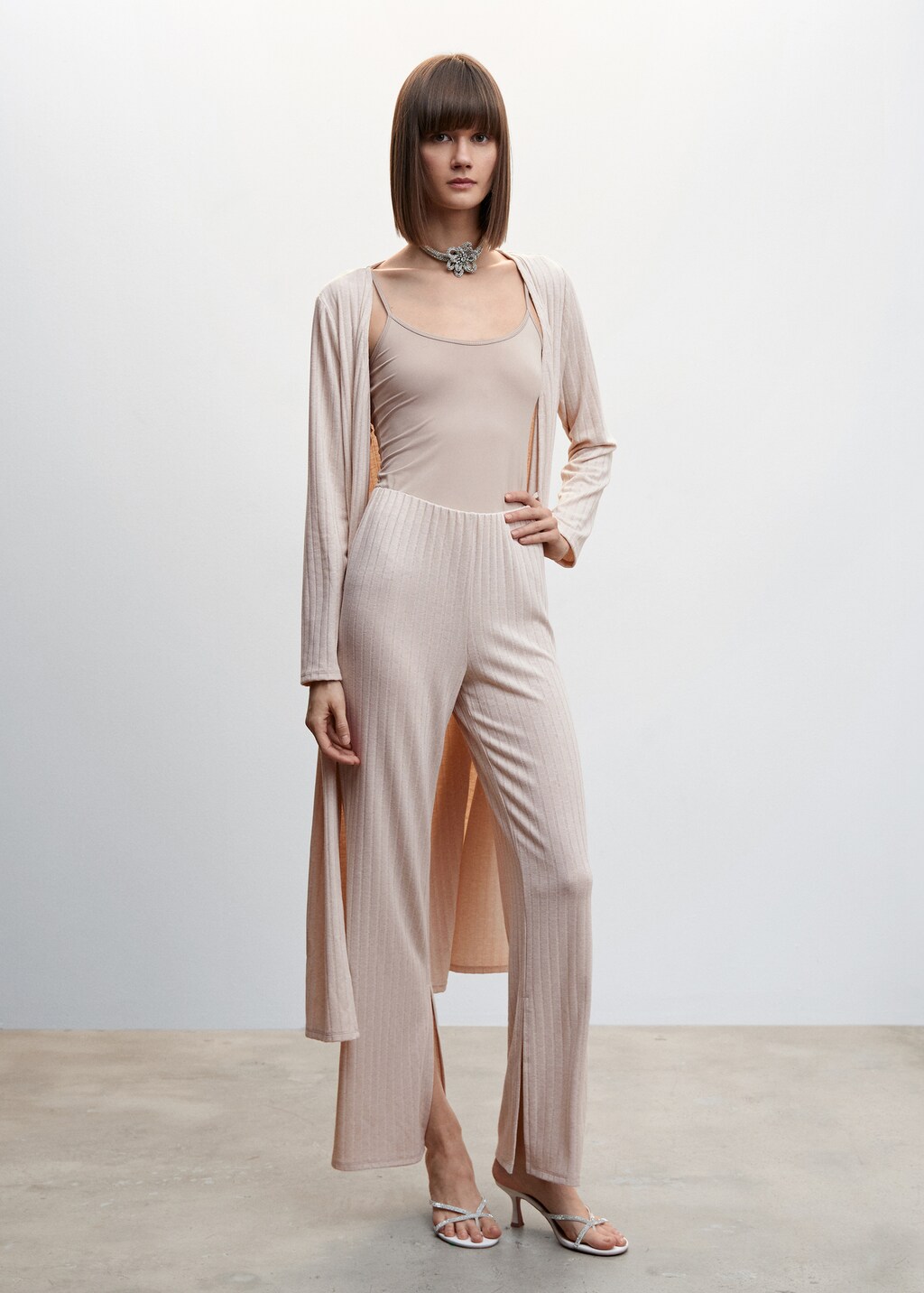 Ribbed knit trousers Women MANGO Taiwan area