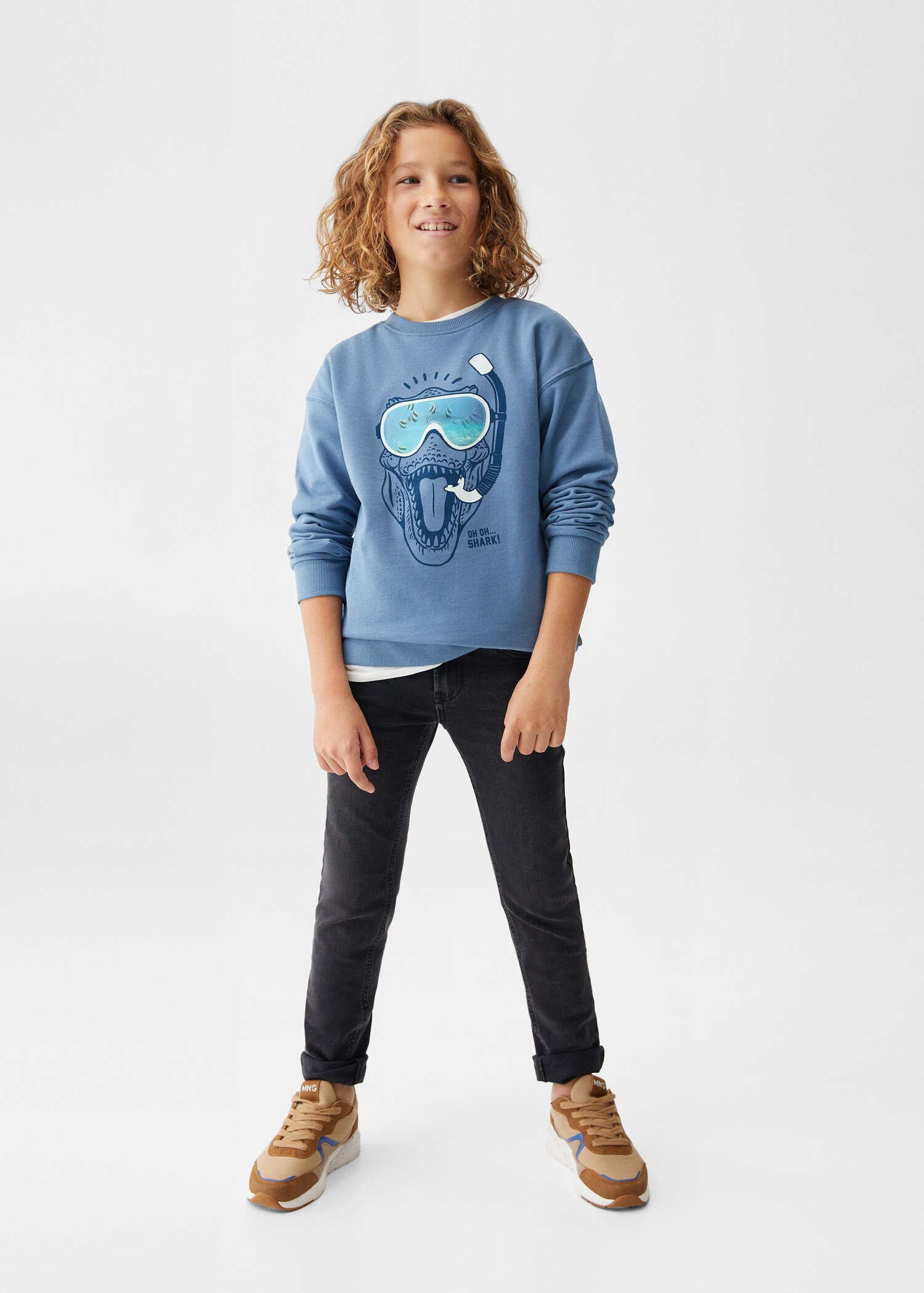 Mønstret sweatshirt i bomull - Total bildeutsnitt