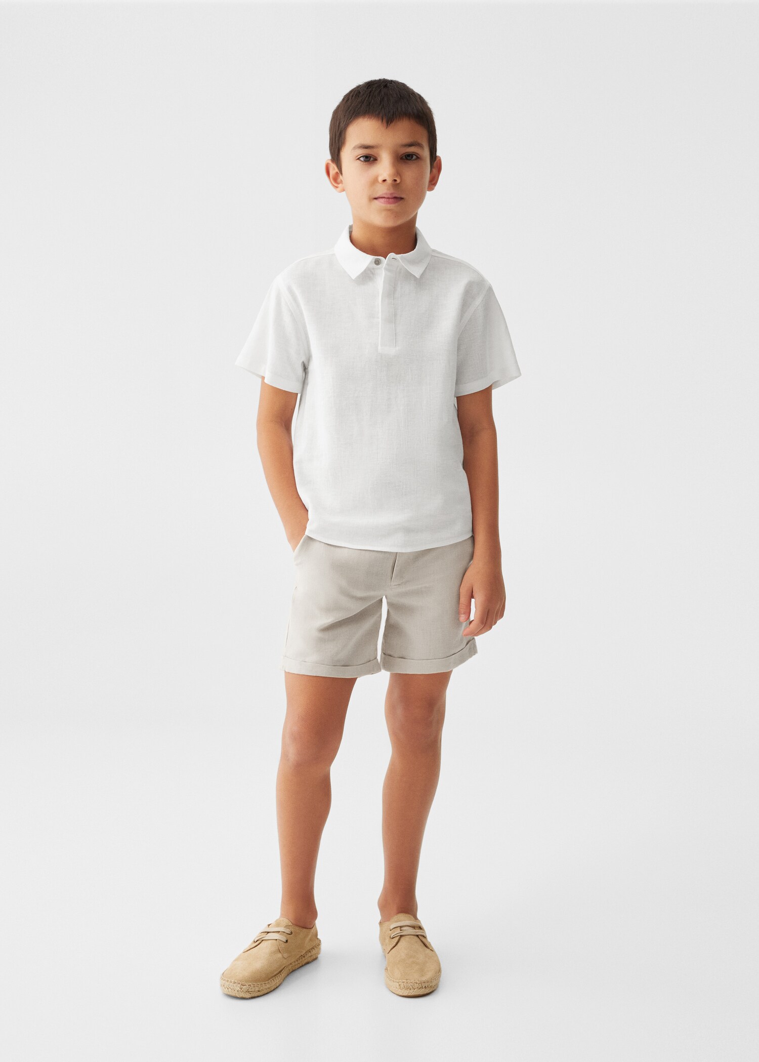 Short sleeve linen-blend shirt - General plane