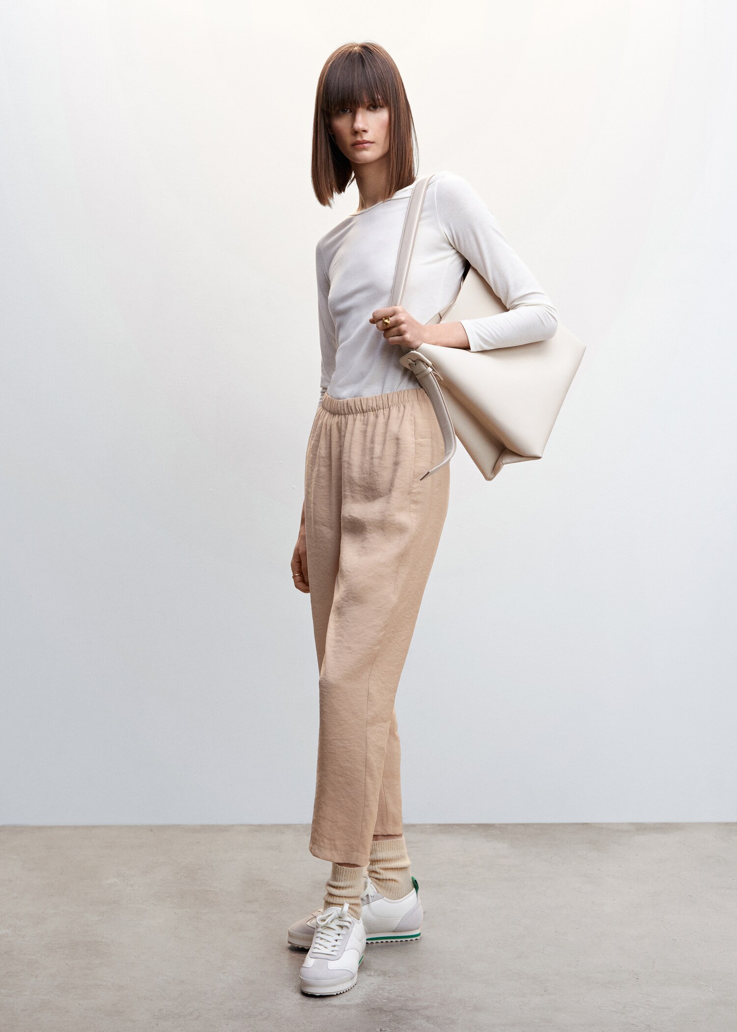 Drawstring waist modal trousers - General plane