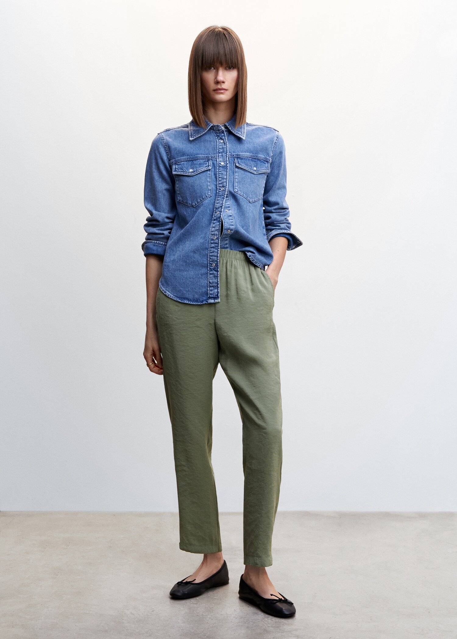 Drawstring waist modal trousers - General plane