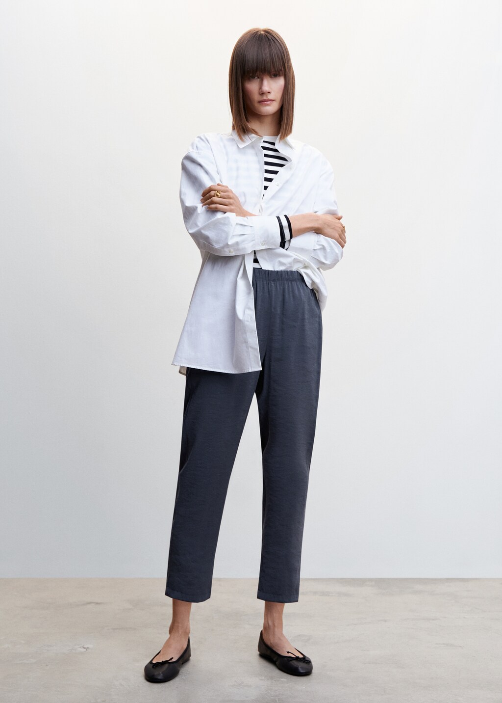 Drawstring waist modal trousers Women MANGO Mauritius