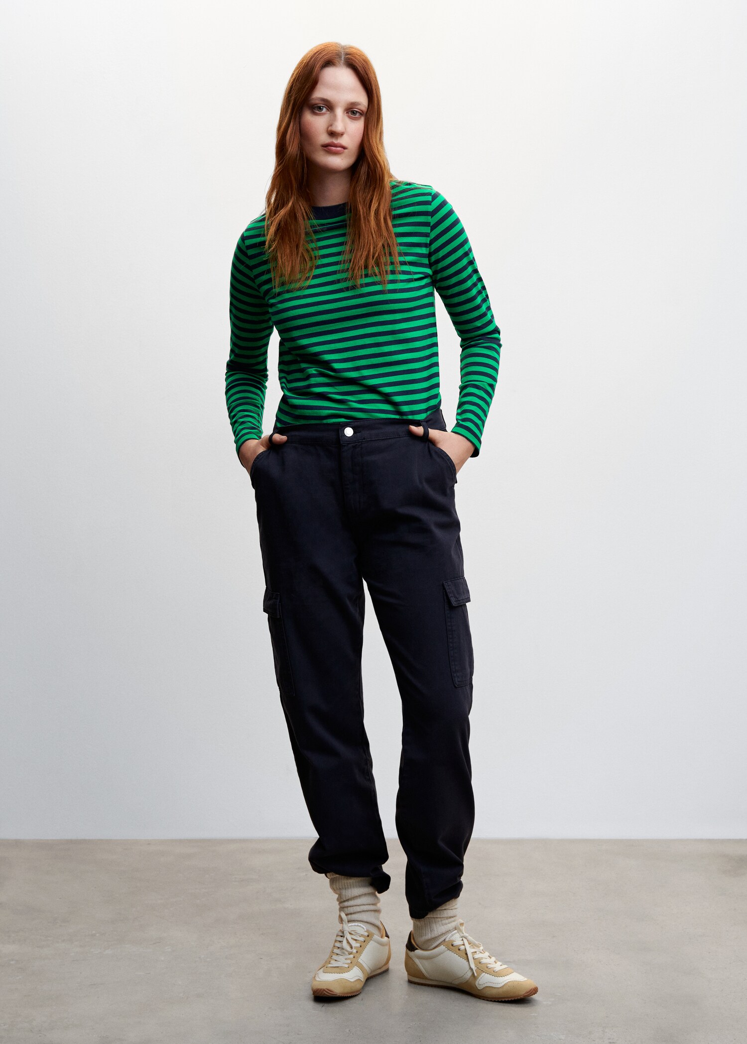 Striped 100% cotton t-shirt - เครื่องบินทั่วไป