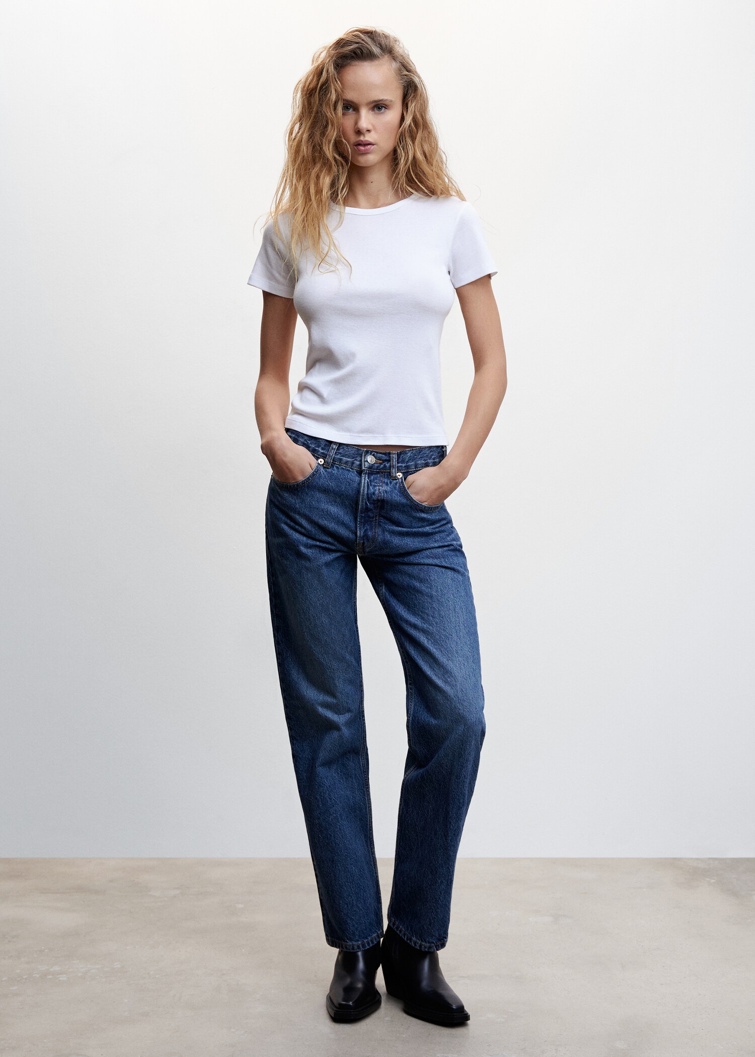 T-shirt coton col rond - Plan général