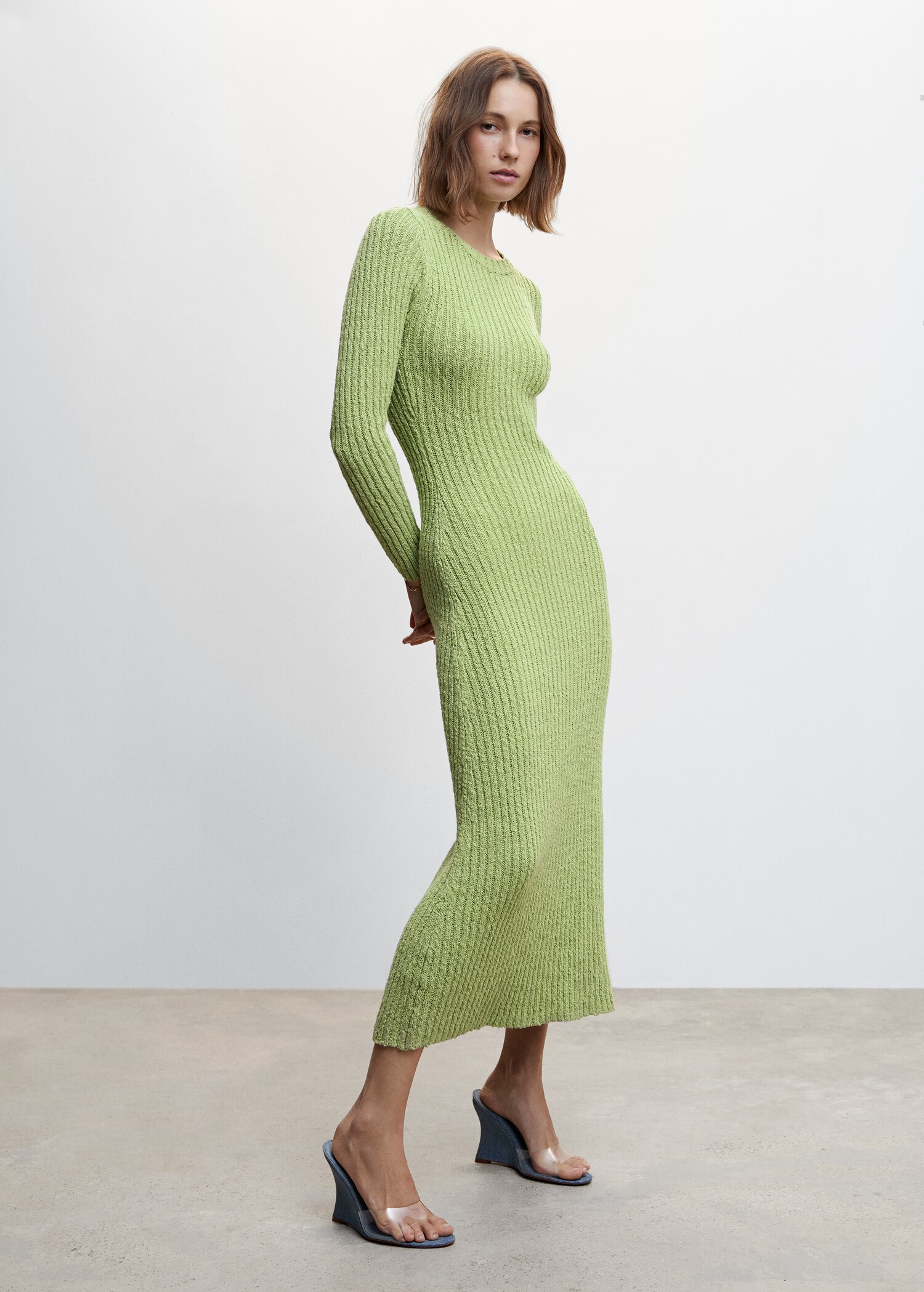 Ribbed long dress - General plane