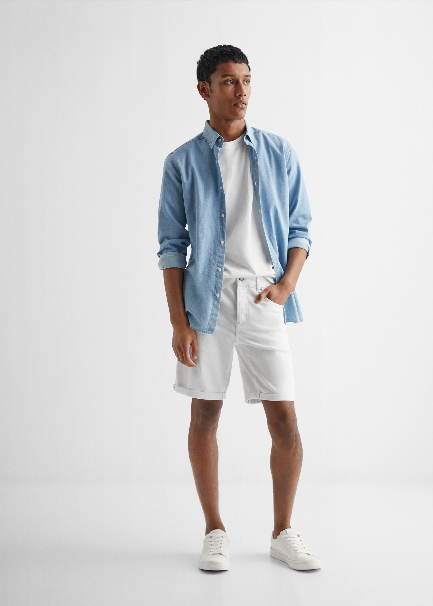 Bermudy z bawełnianego denimu - Plan ogólny
