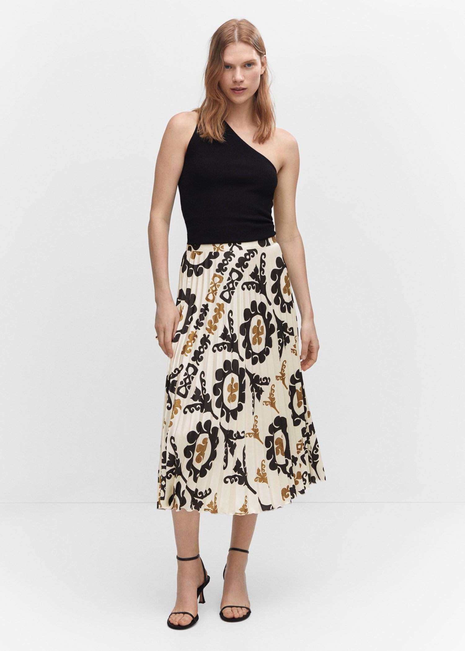 Printed pleated skirt Women MANGO Pakistan - Main Image