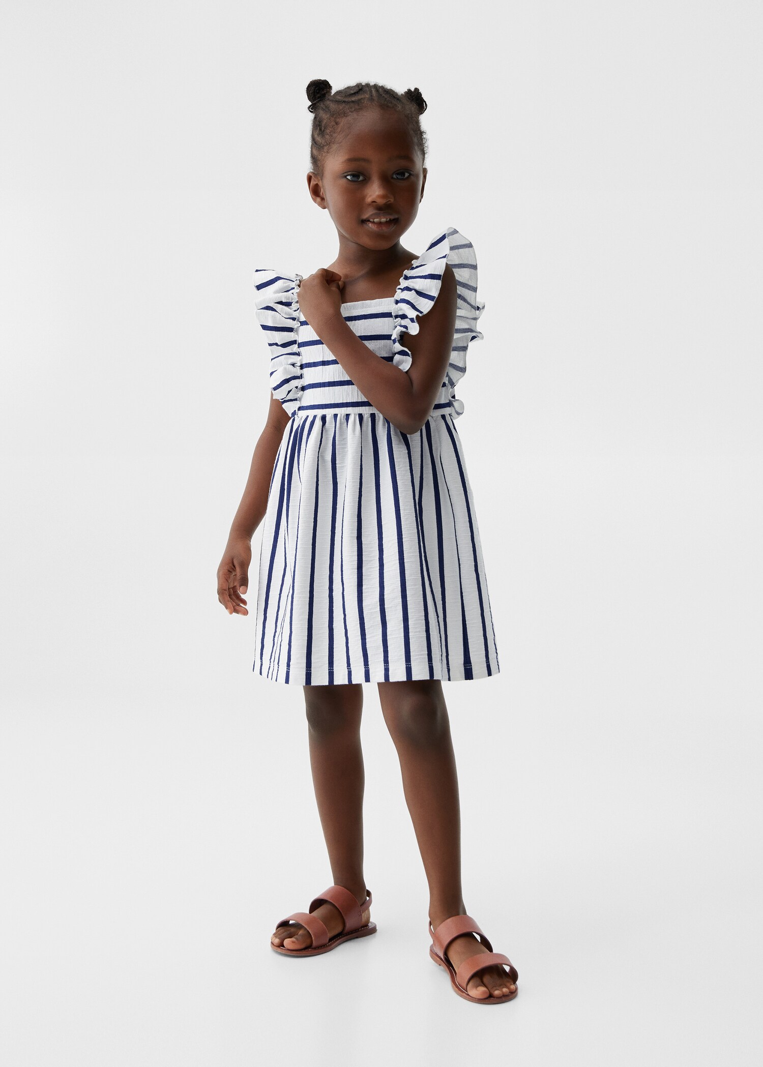 Vestido tirantes rayas - Plano general