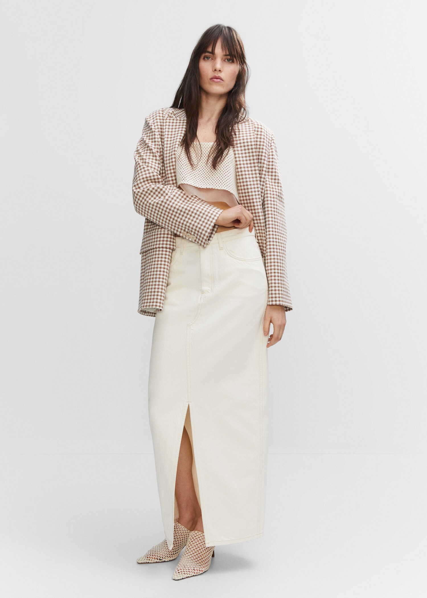 Slit denim skirt - General plane