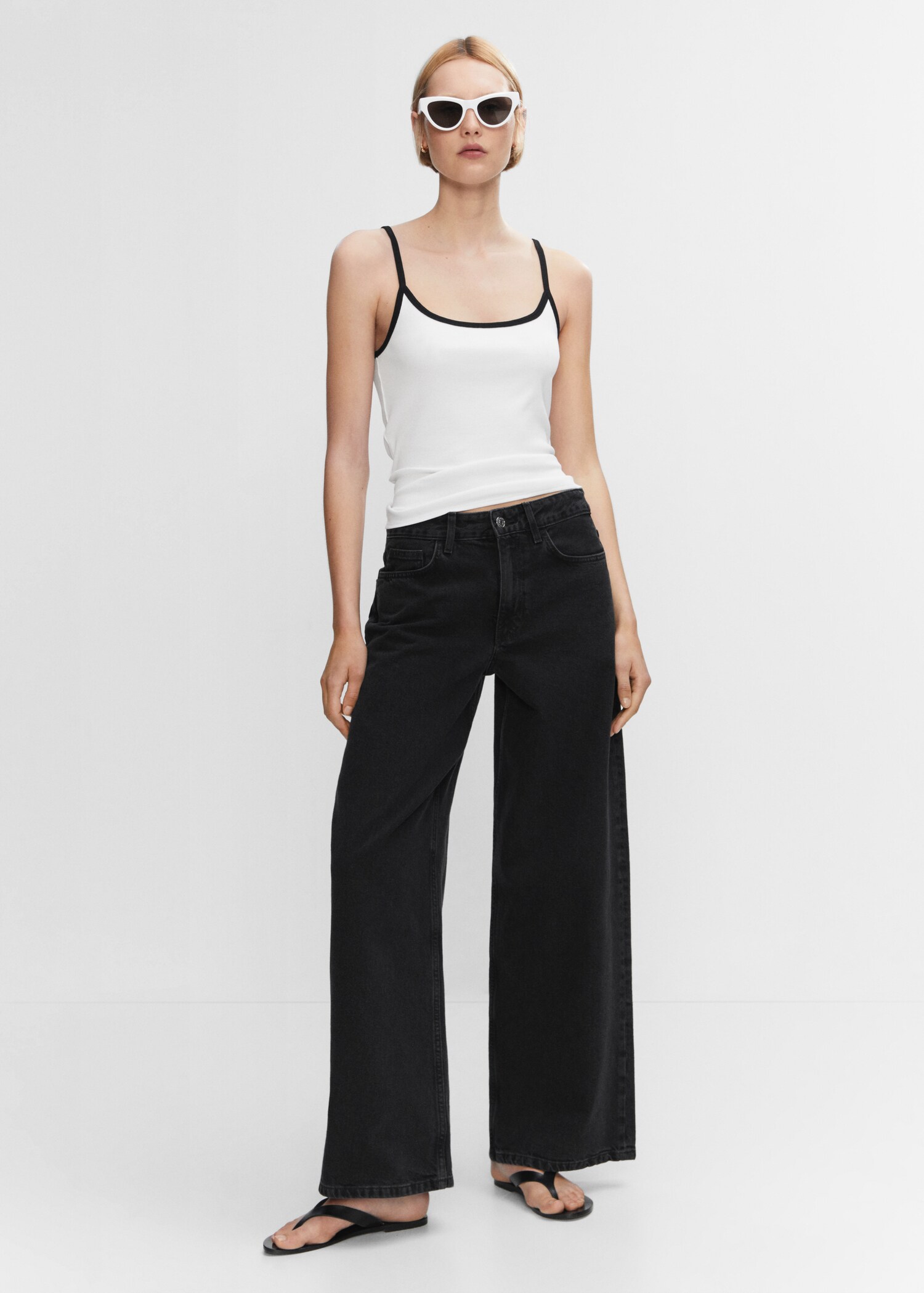 Contrast spaghetti strap top - General plane