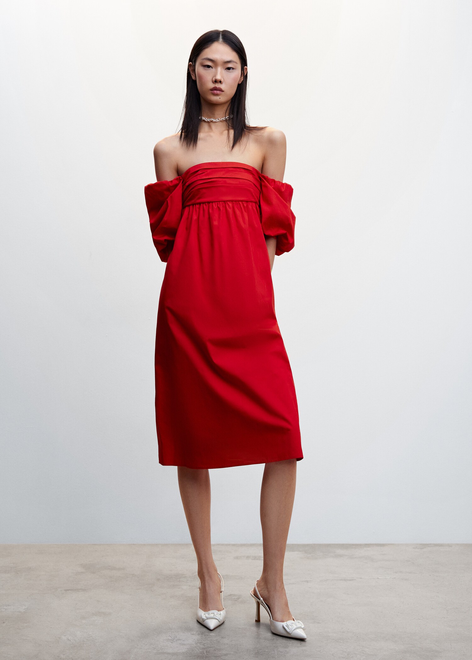 Robe coton manches bouffantes - Plan général
