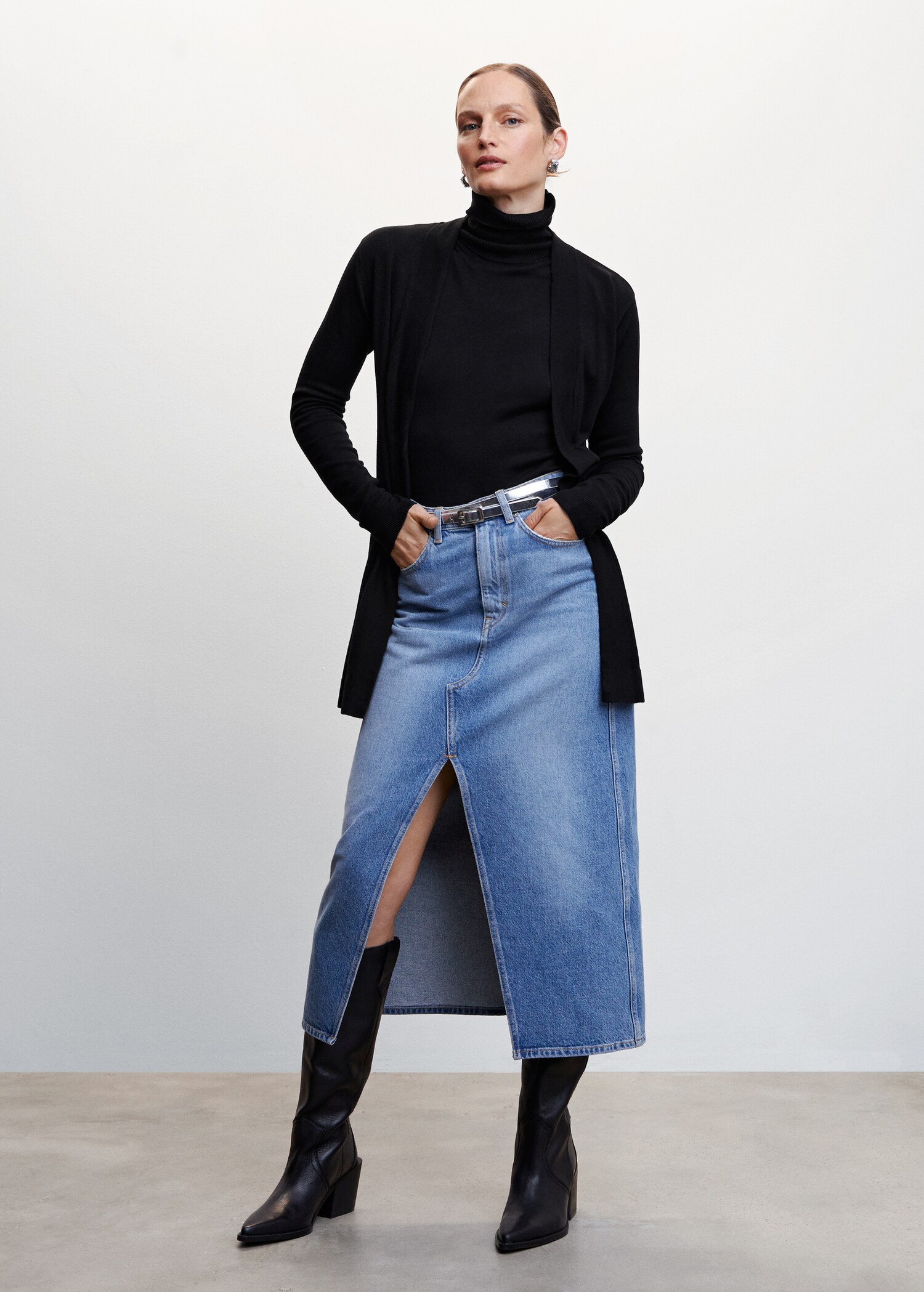 Cardigan de malha fina - Plano geral