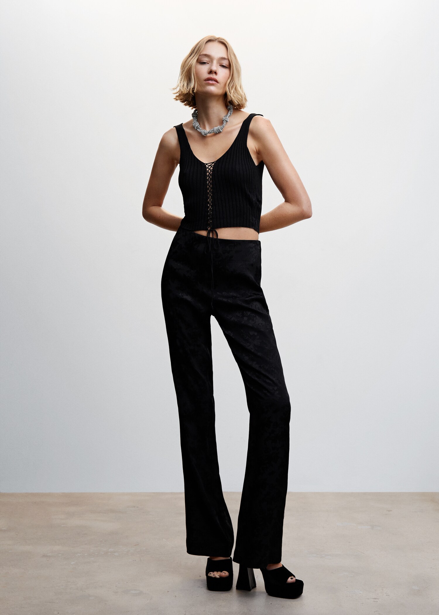 Ribbed lace top - General plane
